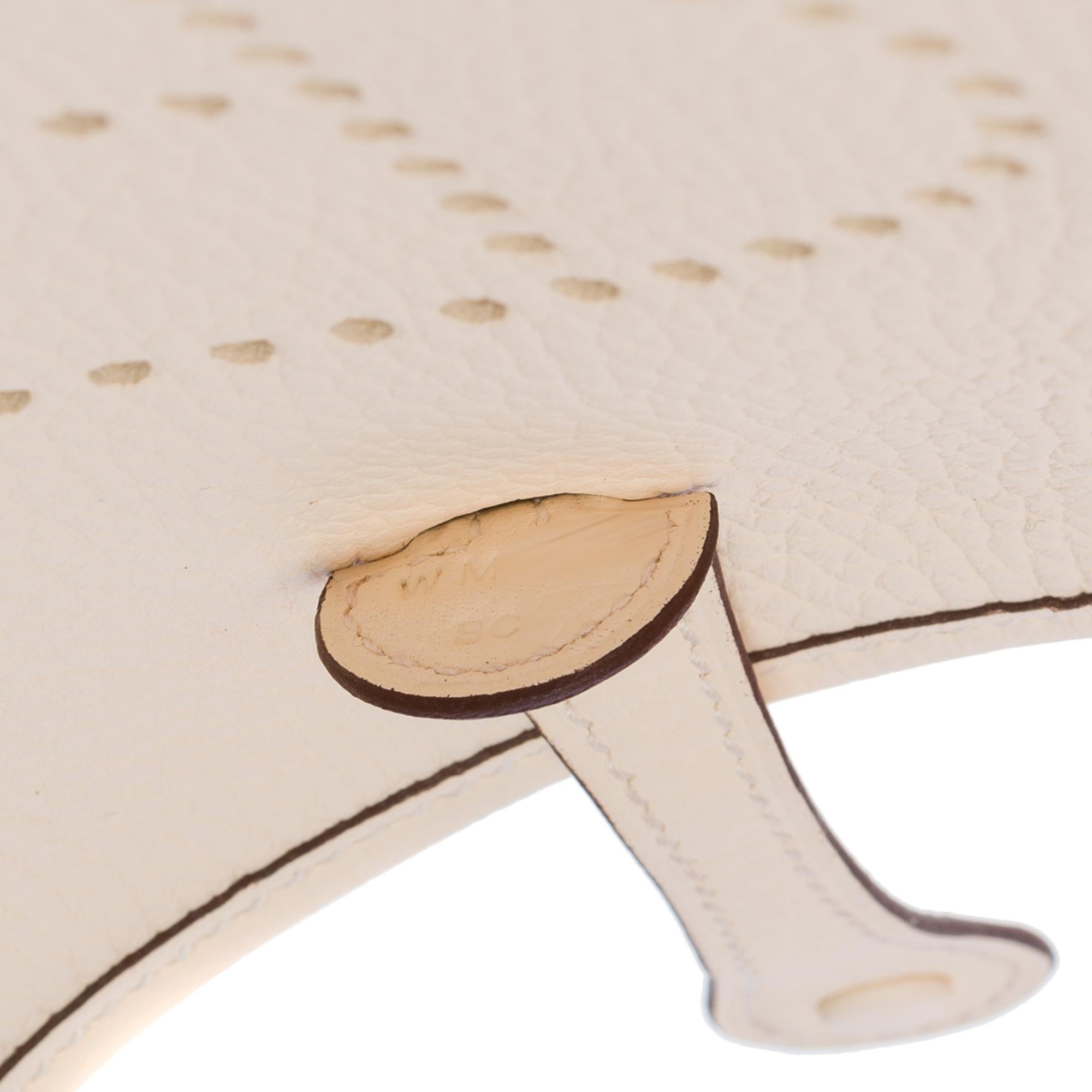 New Hermès Evelyne TPM Amazone shoulder bag in Nata Taurillon leather, PHW For Sale 2