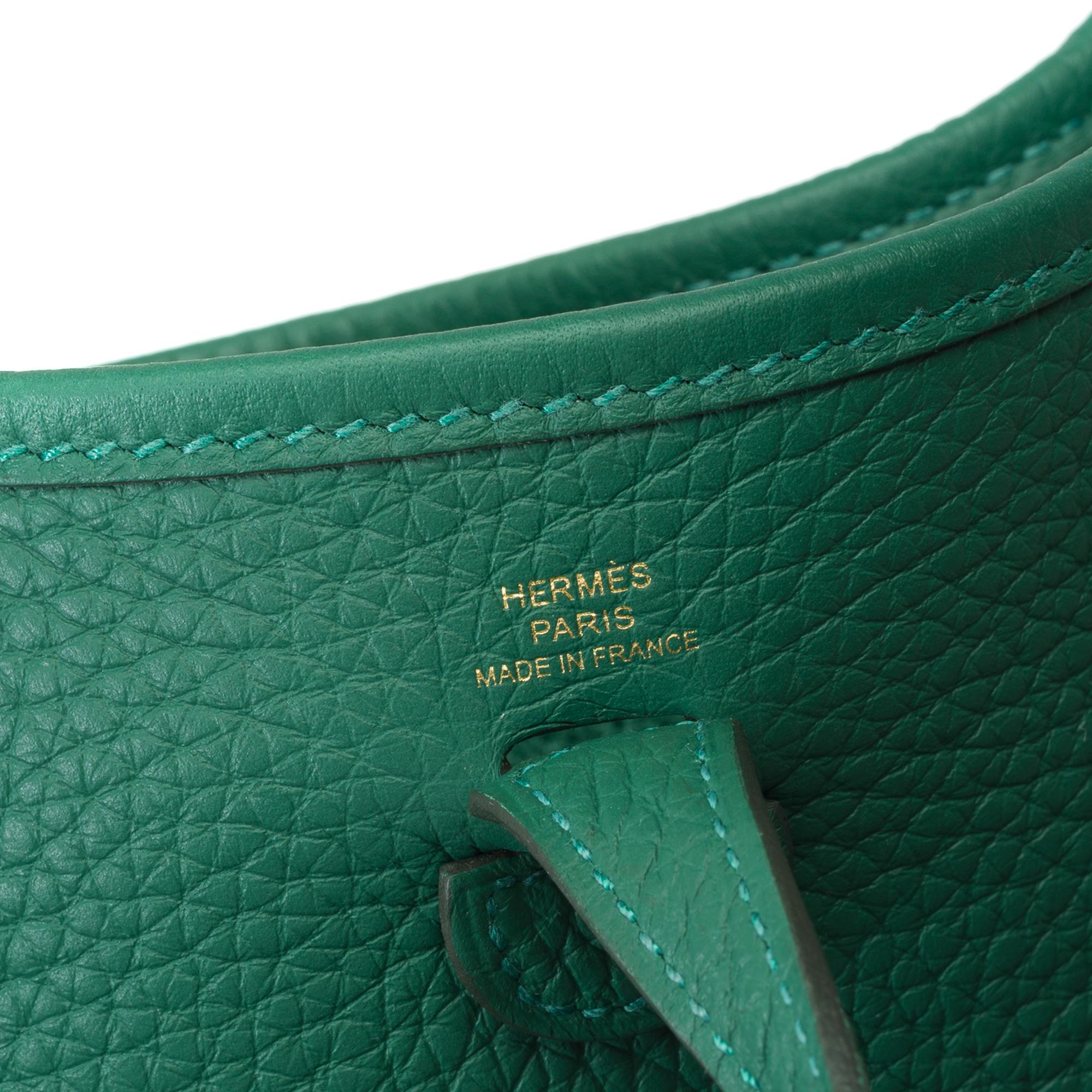 New Hermès Evelyne TPM Amazone shoulder bag in Vert Moyen Taurillon leather, GHW 2