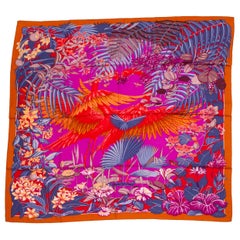 New Hermes Flamingo Party Cashmere 54" Shawl in Box