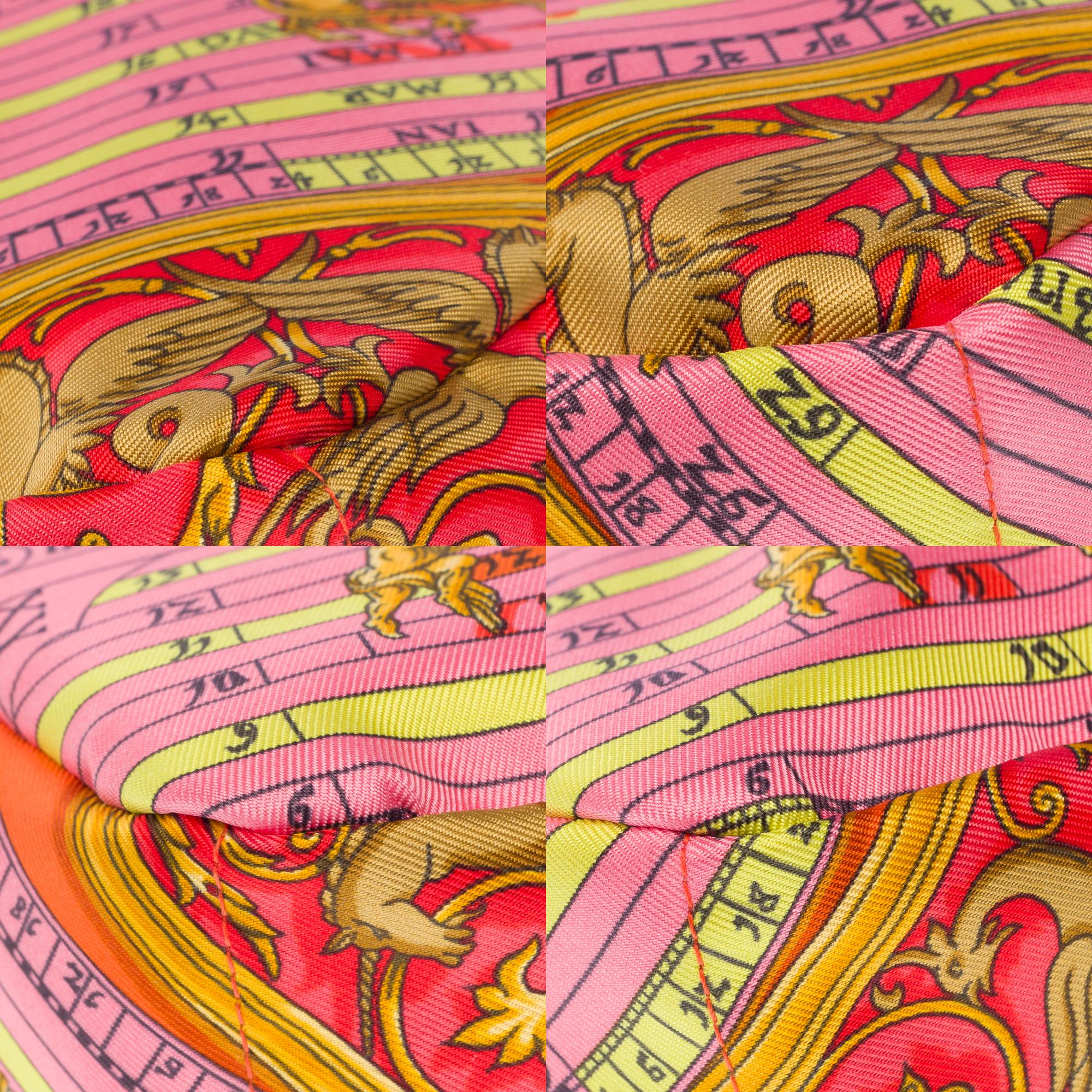New Hermès Fourbi Clutch Bag in Pink silk for bags interior For Sale 5