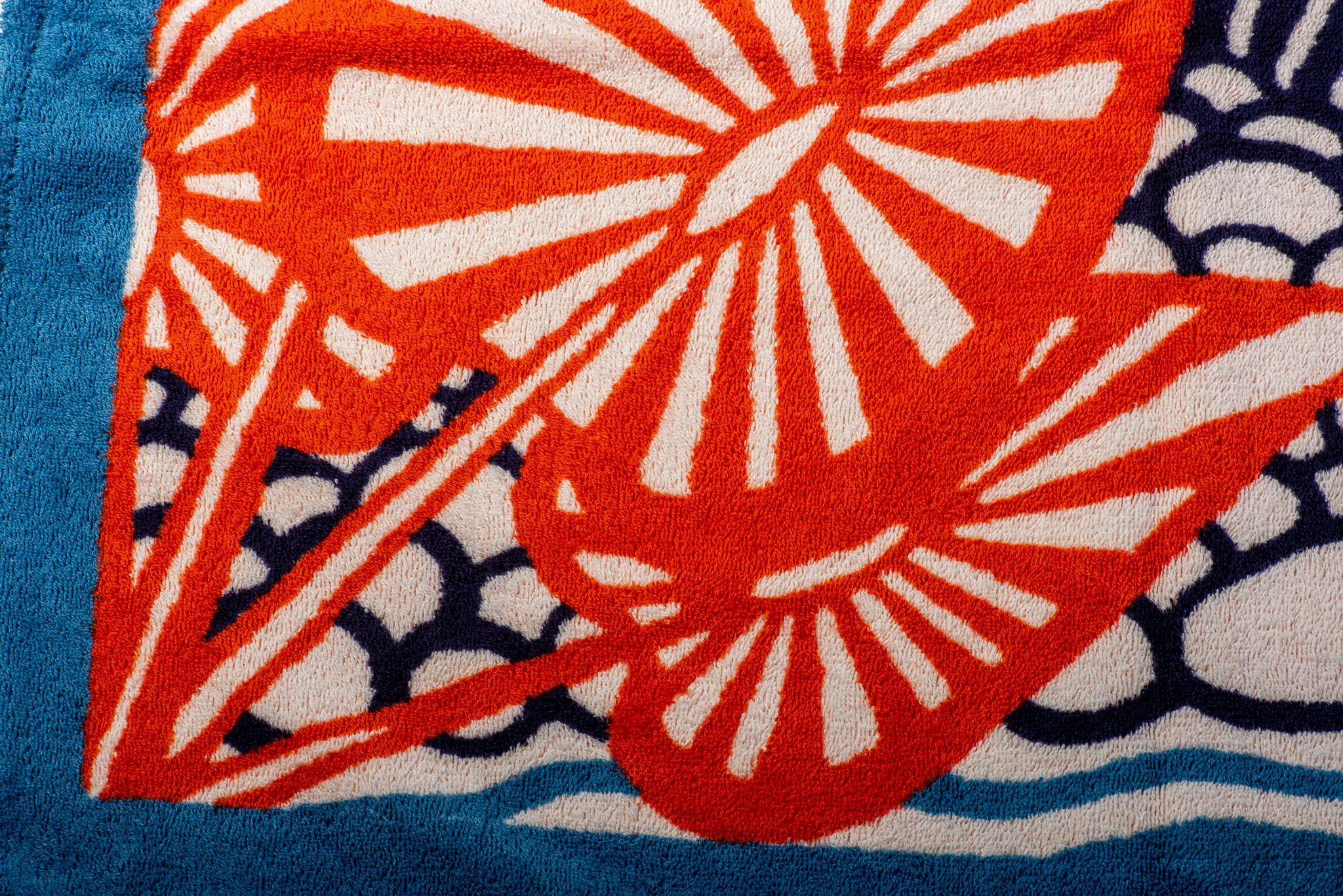 Serviette de plage Hermès en tissu éponge avec impression 