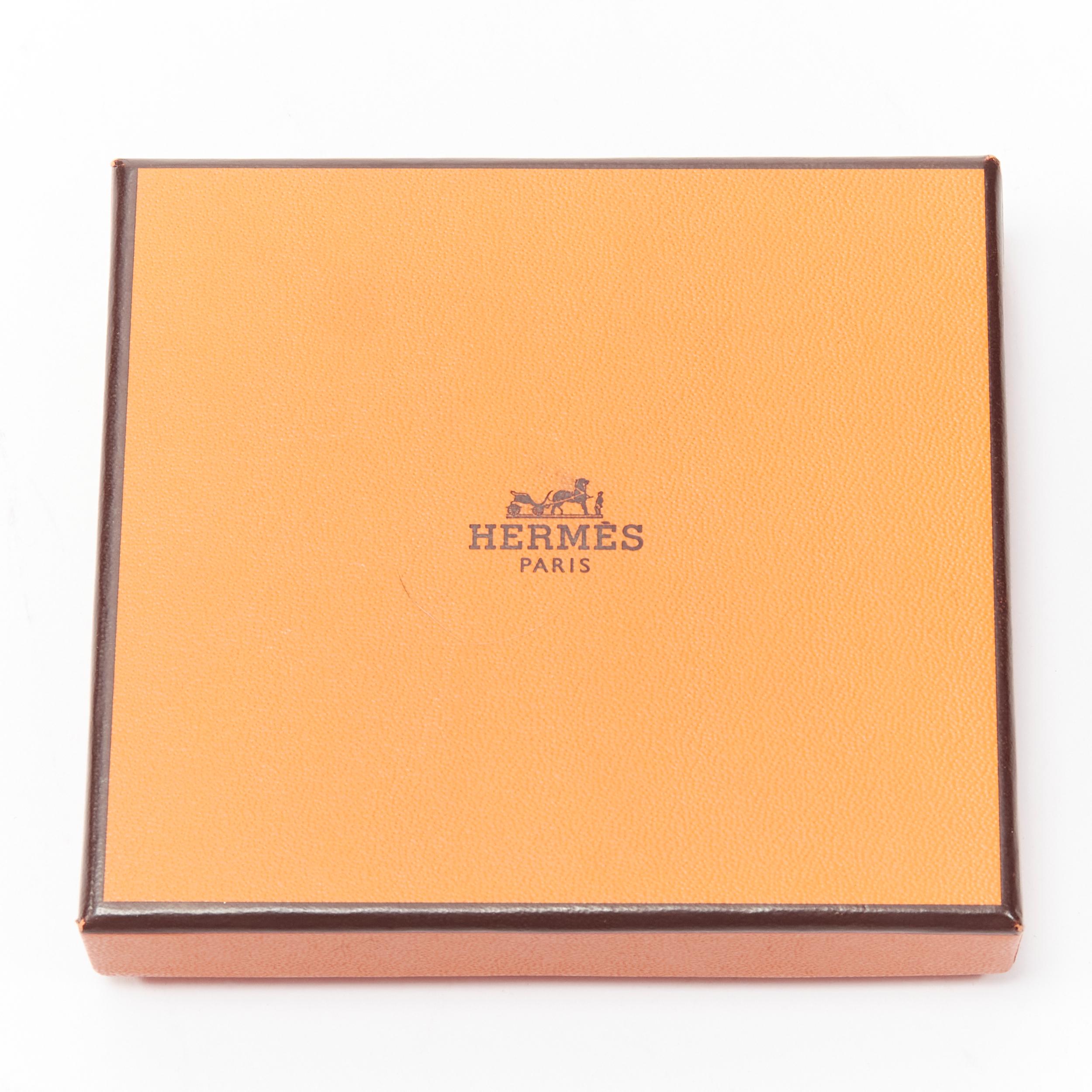 new HERMES GM Post It Cover Rose Fluo pebble leather silver hardware button case 3