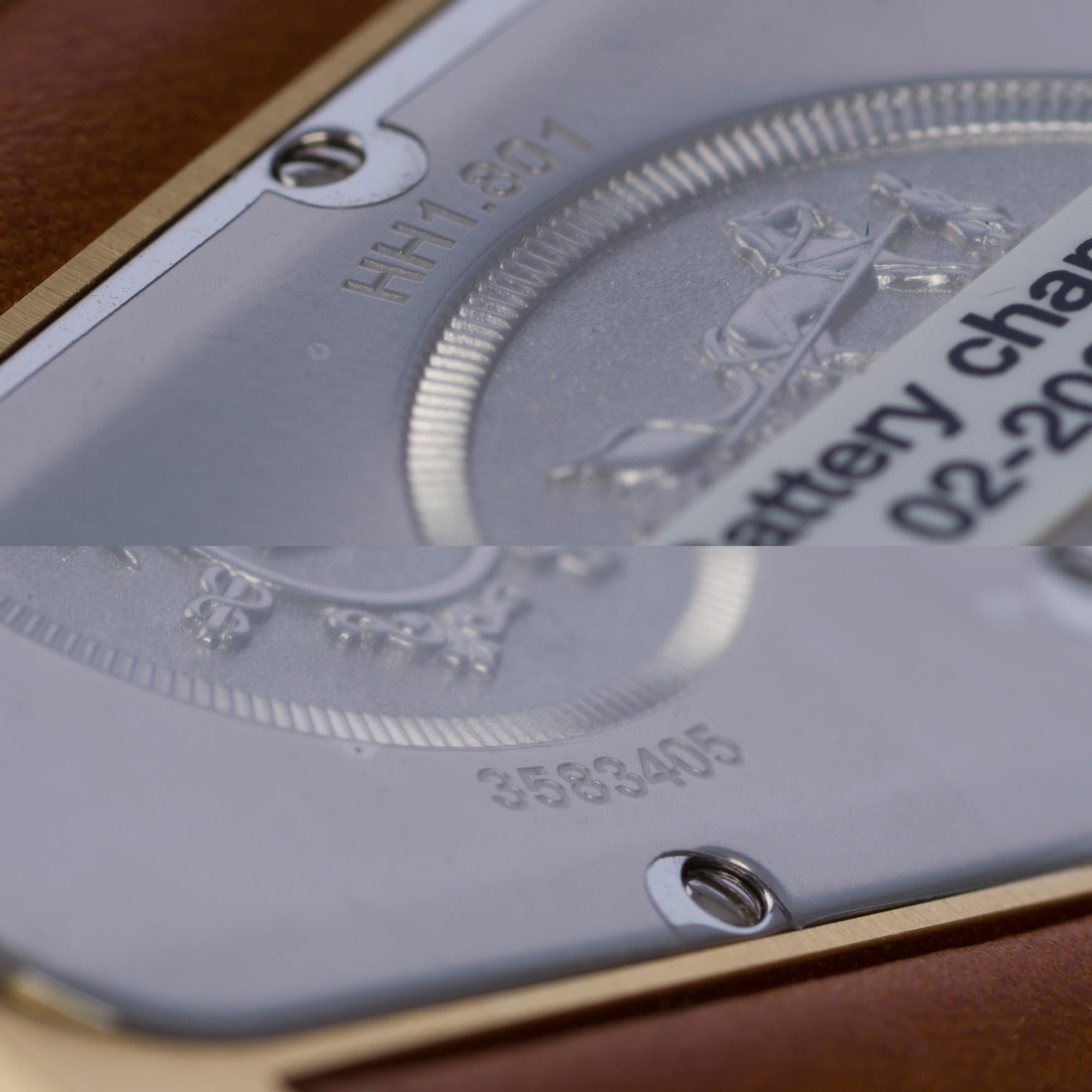 Neu Hermès Heure H 34 MM Grand modèle Uhr in Gelbgold plattiert Stahl-Box im Angebot 3