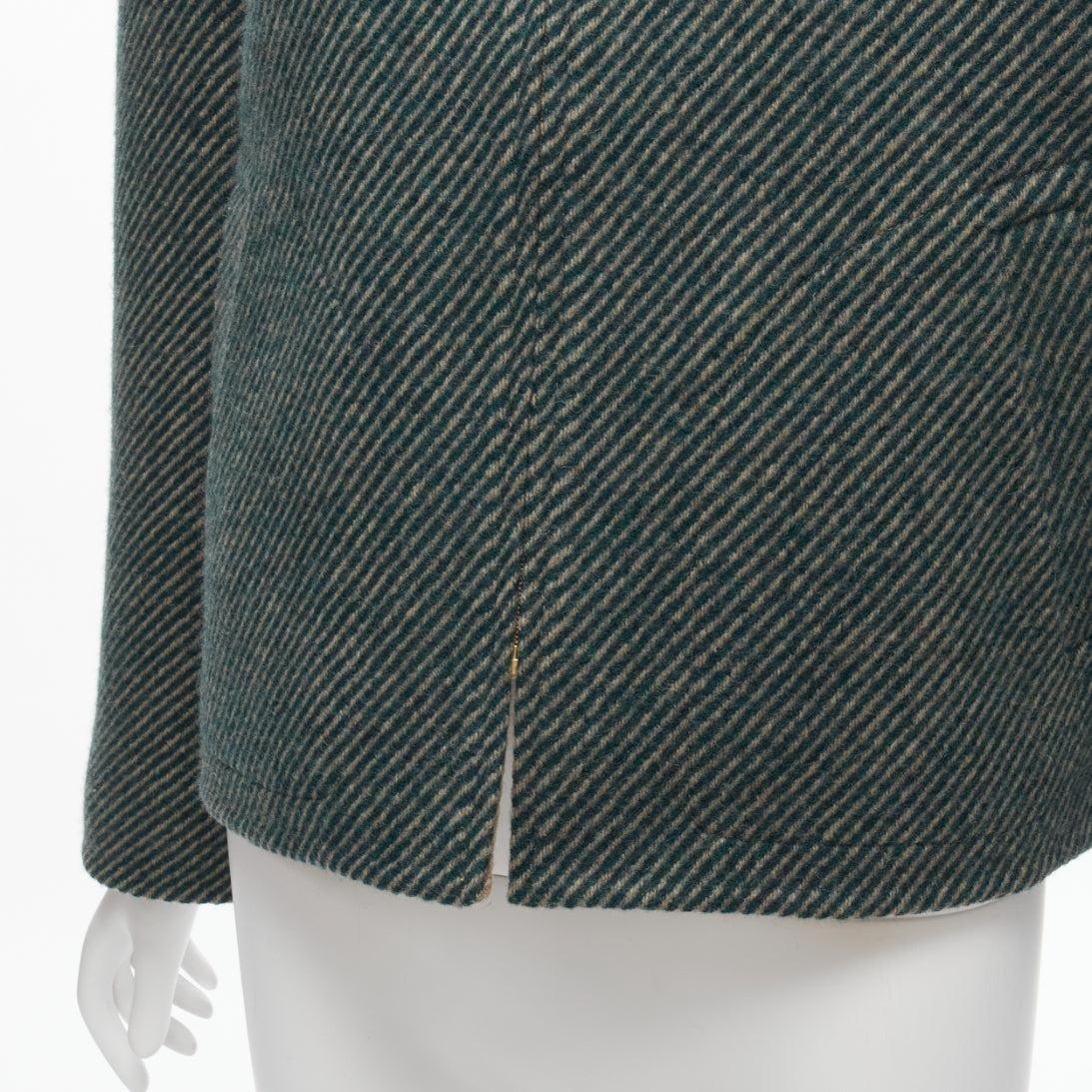 new HERMES Jean Paul Gaultier Vintage green double faced wool boxy jacket FR36 S 4