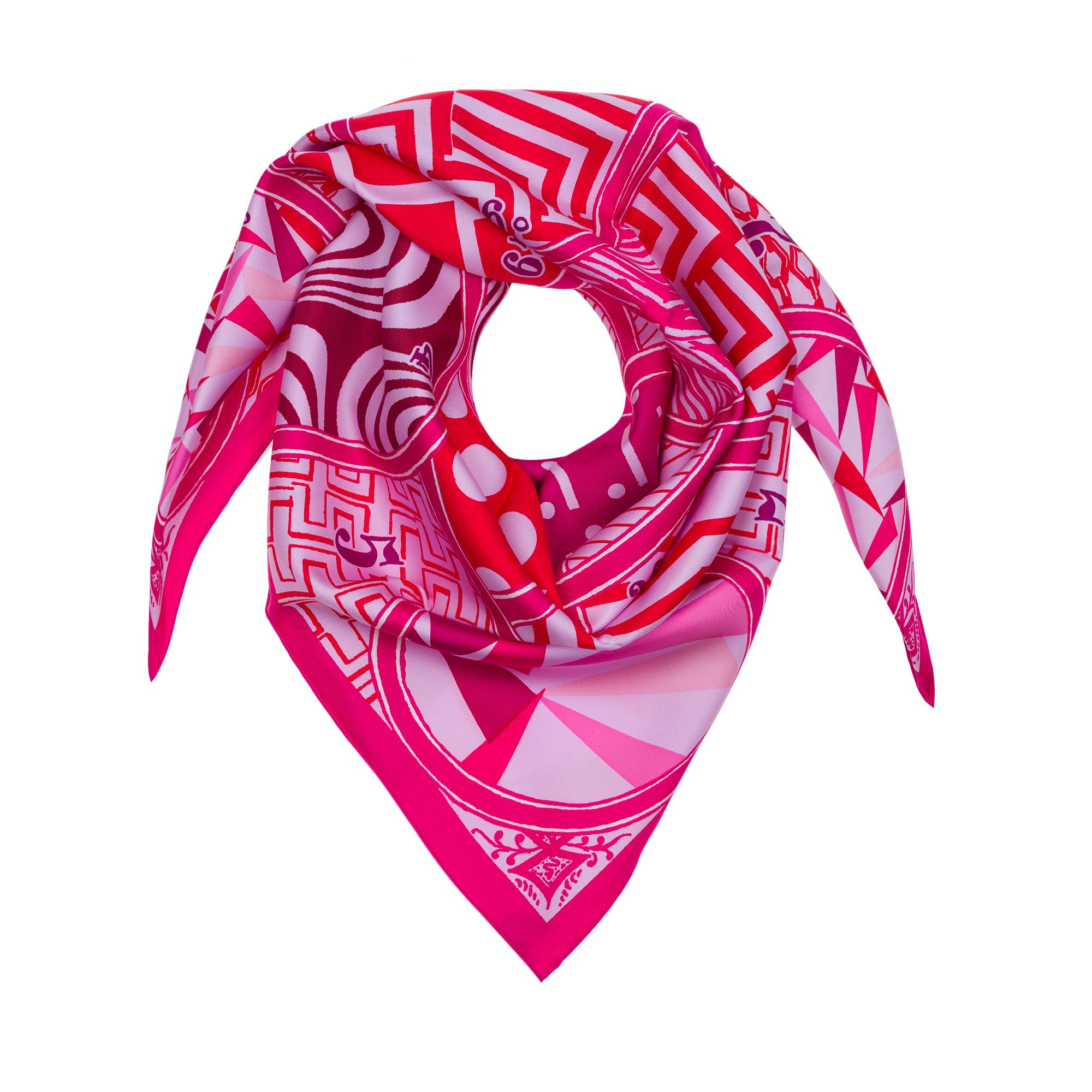 New Hermès “Jeu de Soie” Pink Twill 90 cm Scarf in silk In New Condition In Paris, IDF