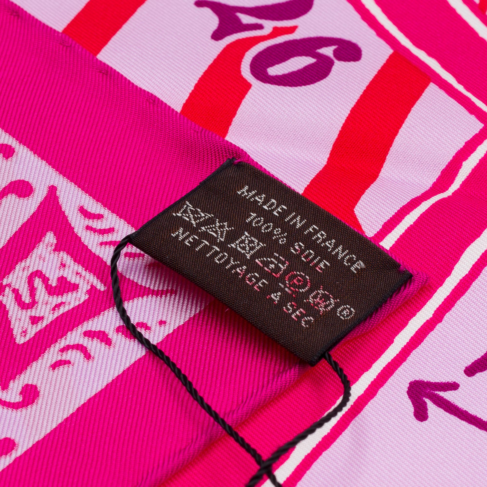 Women's New Hermès “Jeu de Soie” Pink Twill 90 cm Scarf in silk