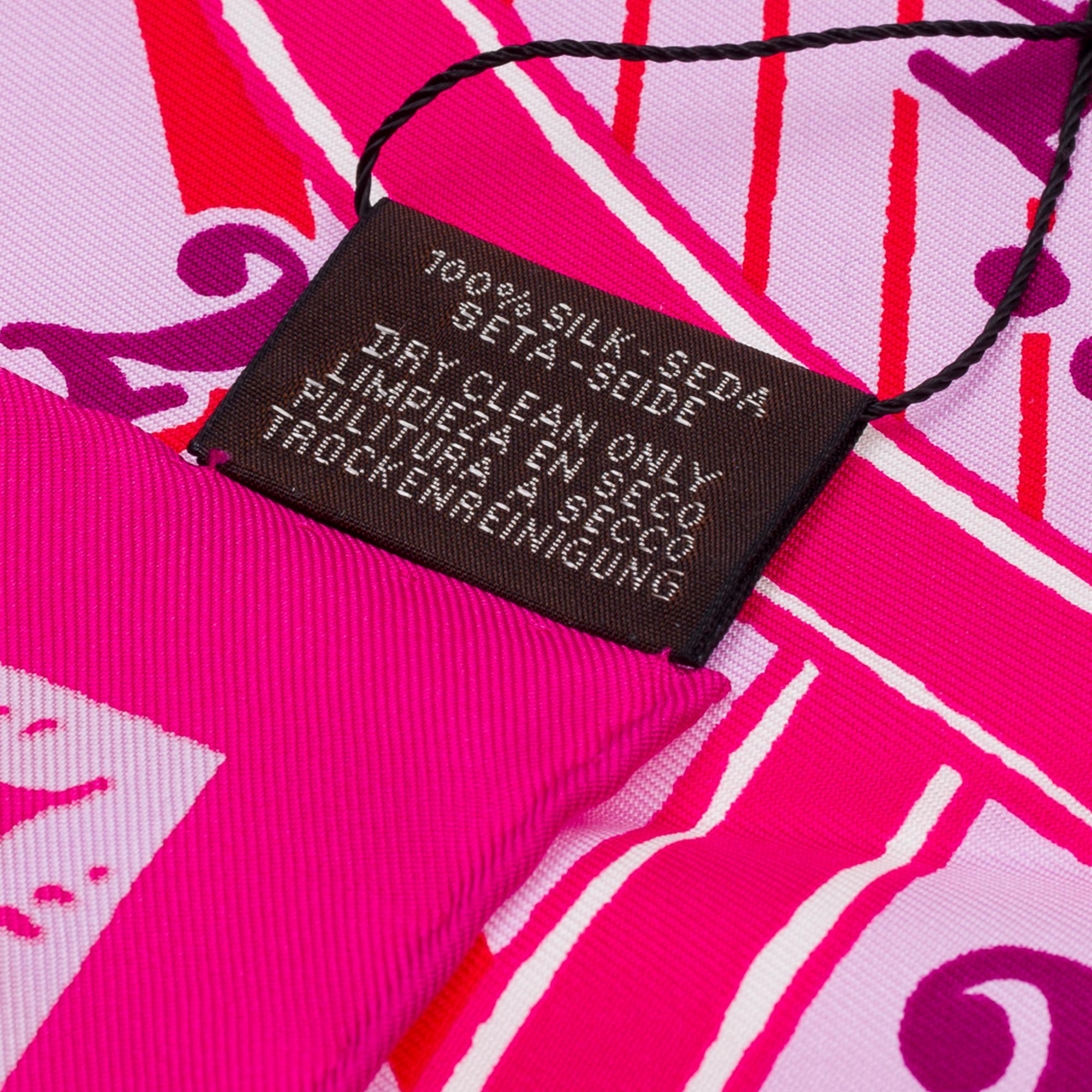 New Hermès “Jeu de Soie” Pink Twill 90 cm Scarf in silk 1