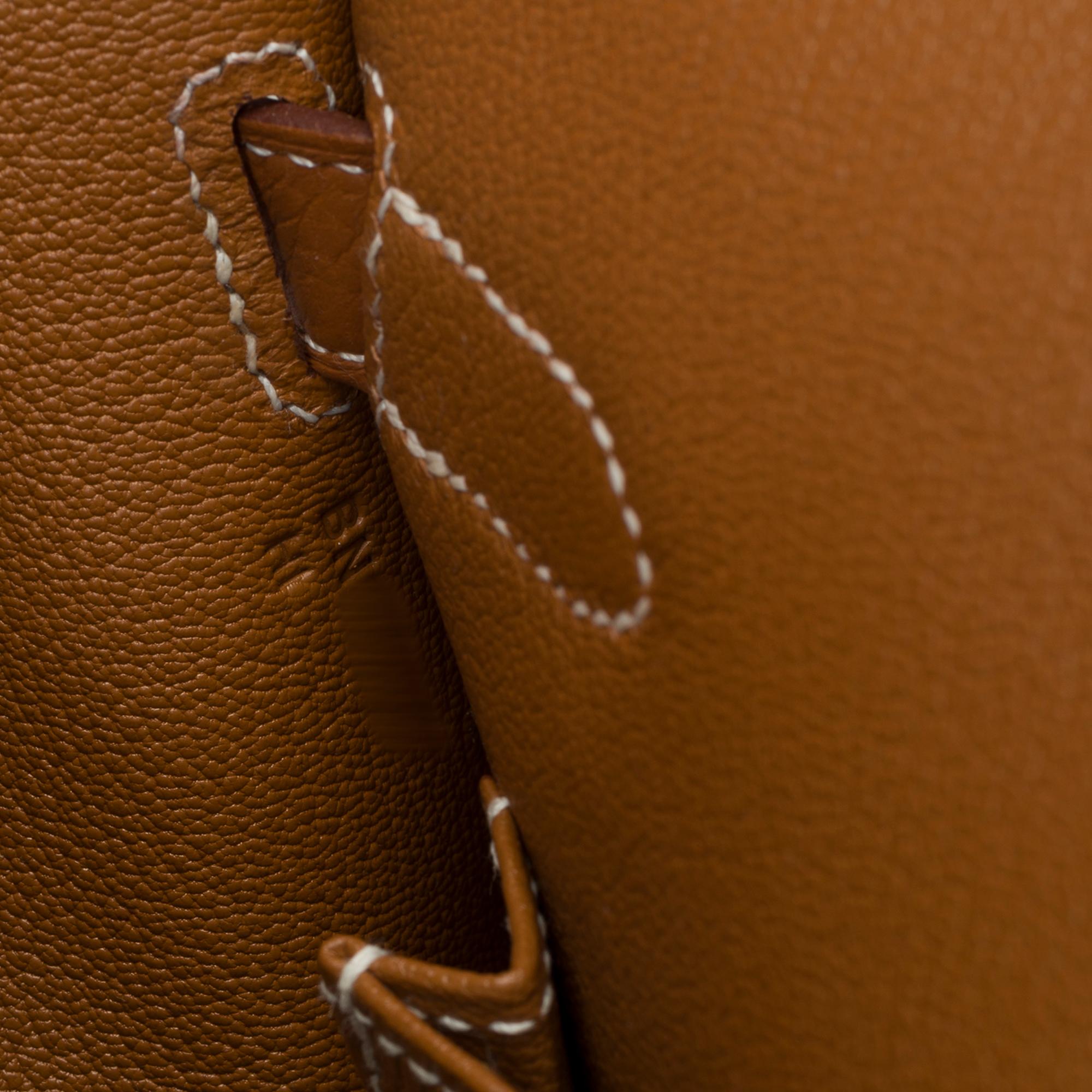 New Hermès Jypsière 28 crossbody bag in Gold Taurillon Clemence leather, PHW For Sale 5