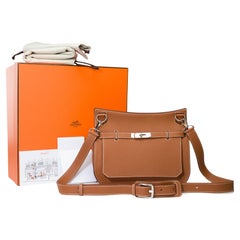 Neu Hermès Jypsière 28 Umhängetasche aus Gold Taurillon Clemence Leder, PHW