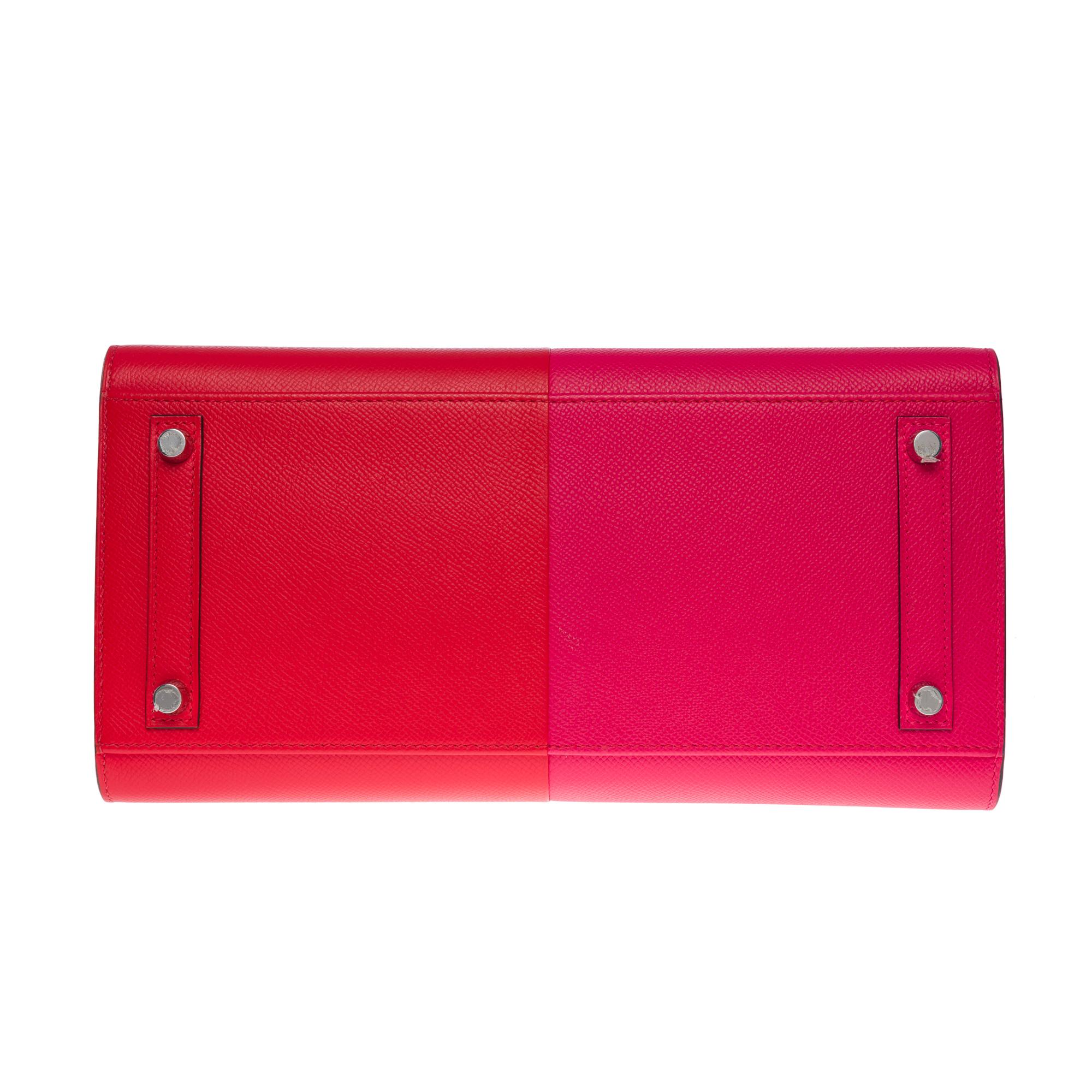 New Hermès Kazak  Birkin 30 handbag in Red/Pink Epsom leather, SHW For Sale 7