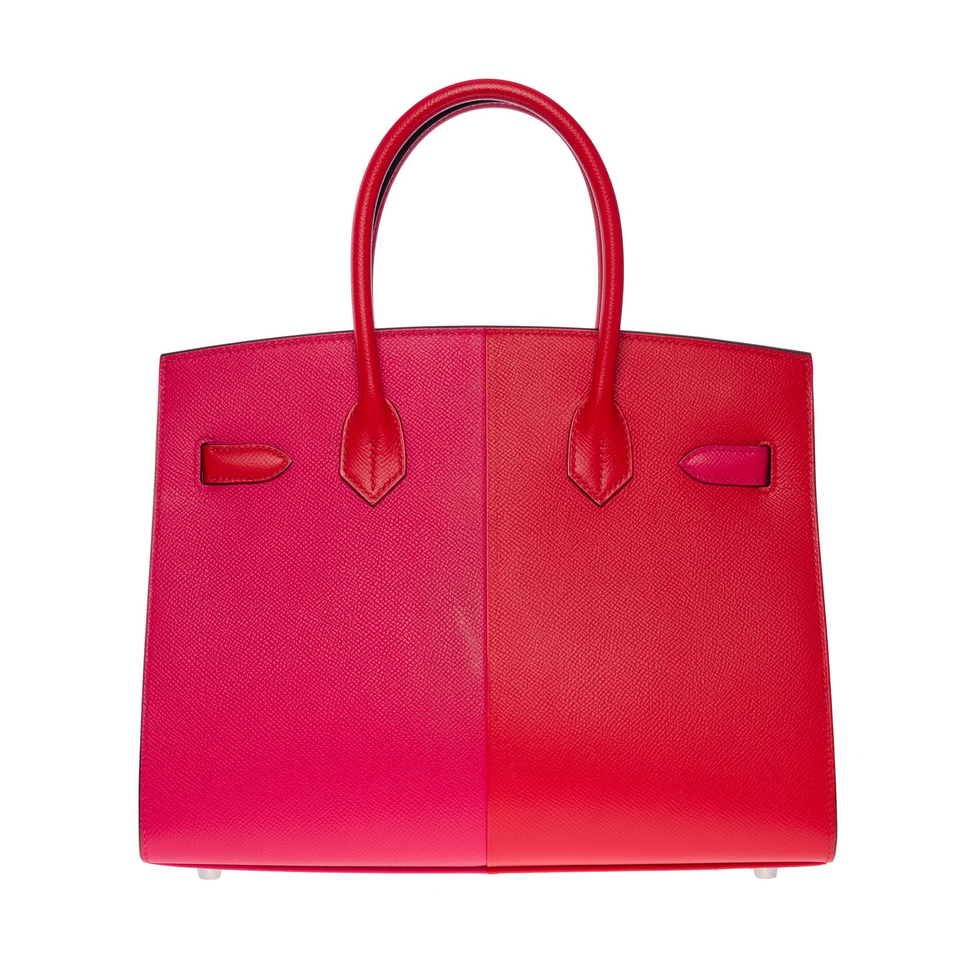 New Hermès Kazak  Birkin 30 handbag in Red/Pink Epsom leather, SHW In New Condition For Sale In Paris, IDF