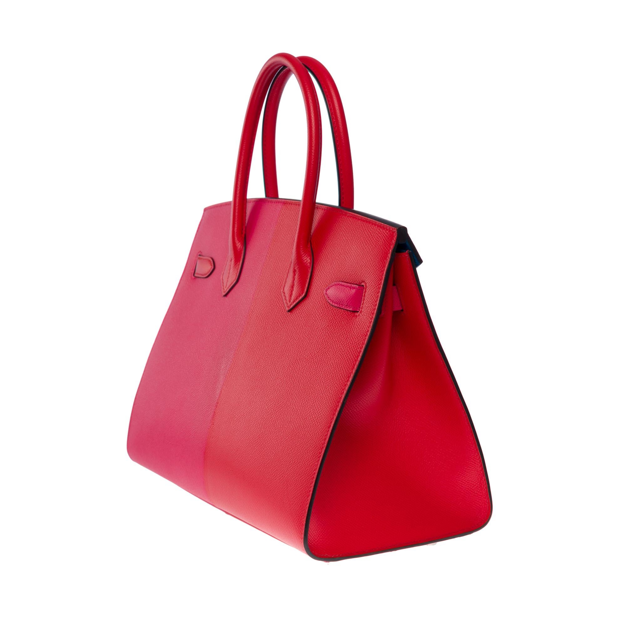 New Hermès Kazak  Birkin 30 handbag in Red/Pink Epsom leather, SHW For Sale 1