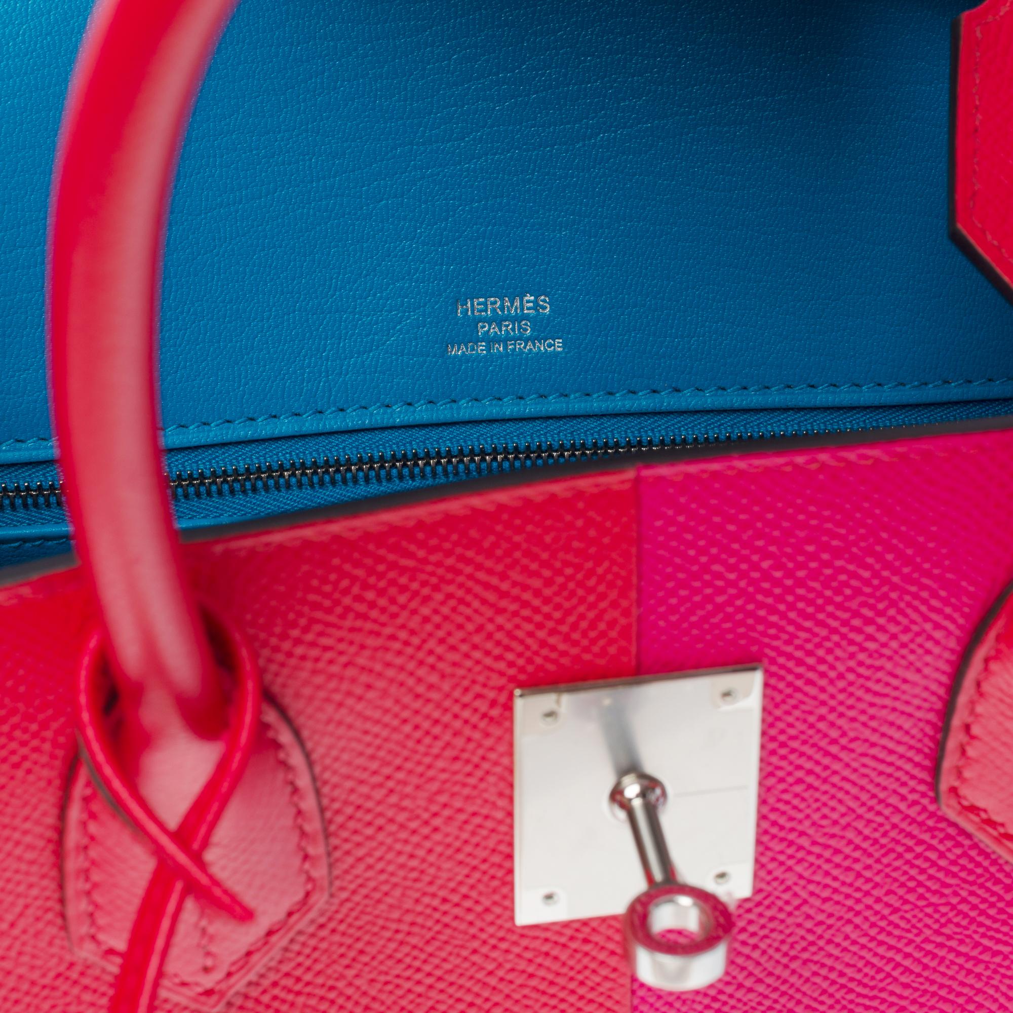 New Hermès Kazak  Birkin 30 handbag in Red/Pink Epsom leather, SHW For Sale 2