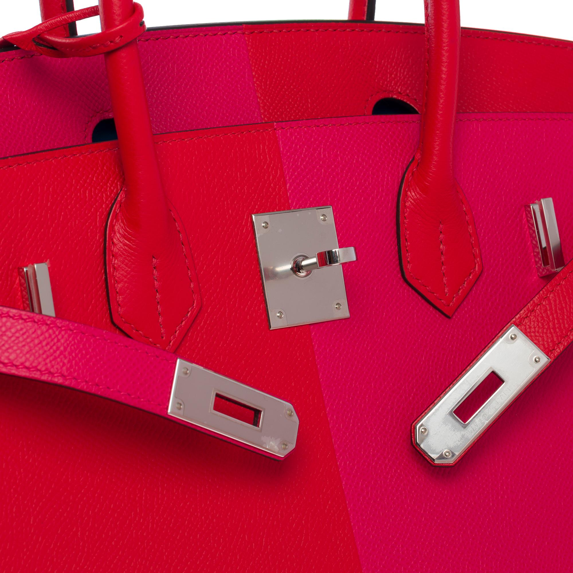 New Hermès Kazak  Birkin 30 handbag in Red/Pink Epsom leather, SHW For Sale 3