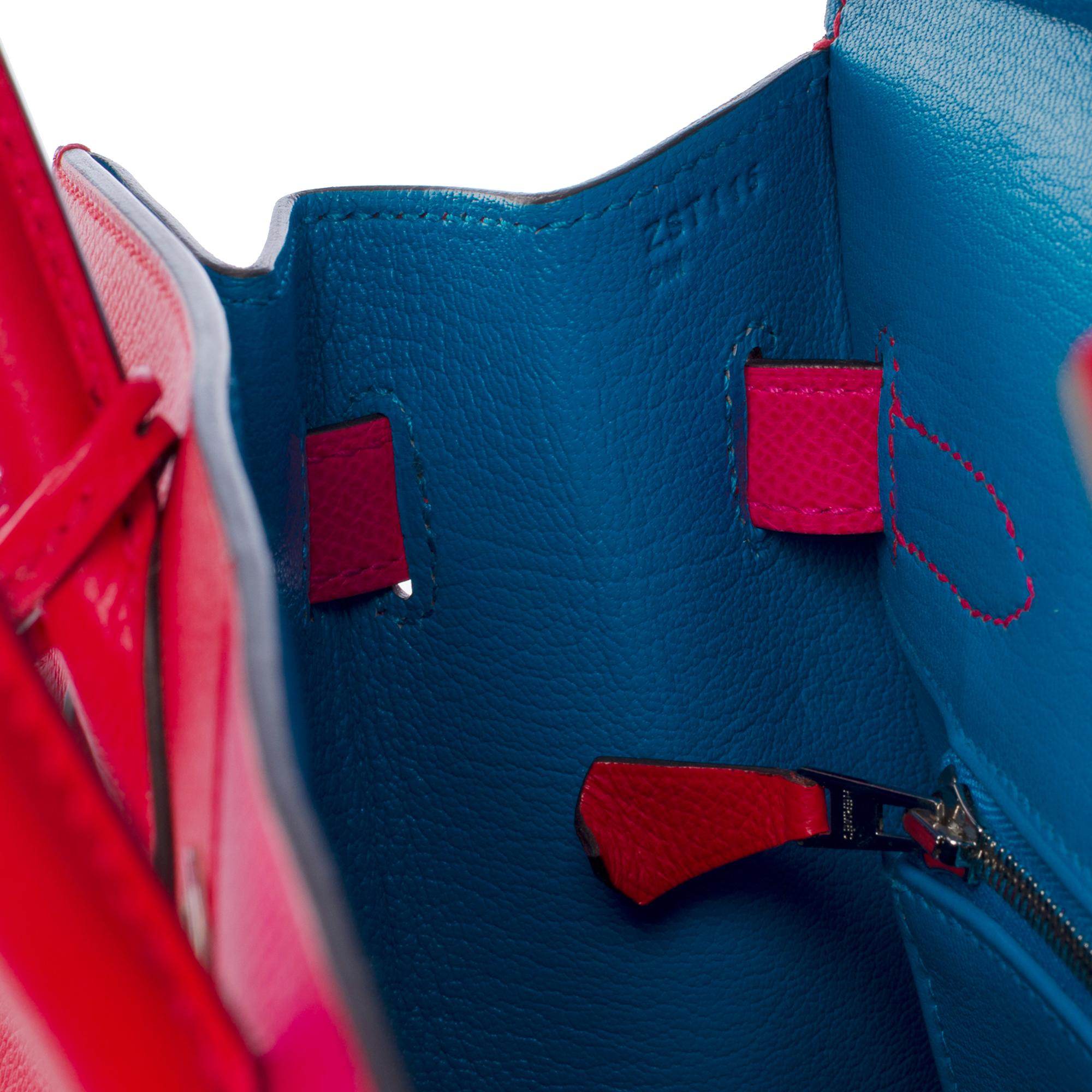 New Hermès Kazak  Birkin 30 handbag in Red/Pink Epsom leather, SHW For Sale 4