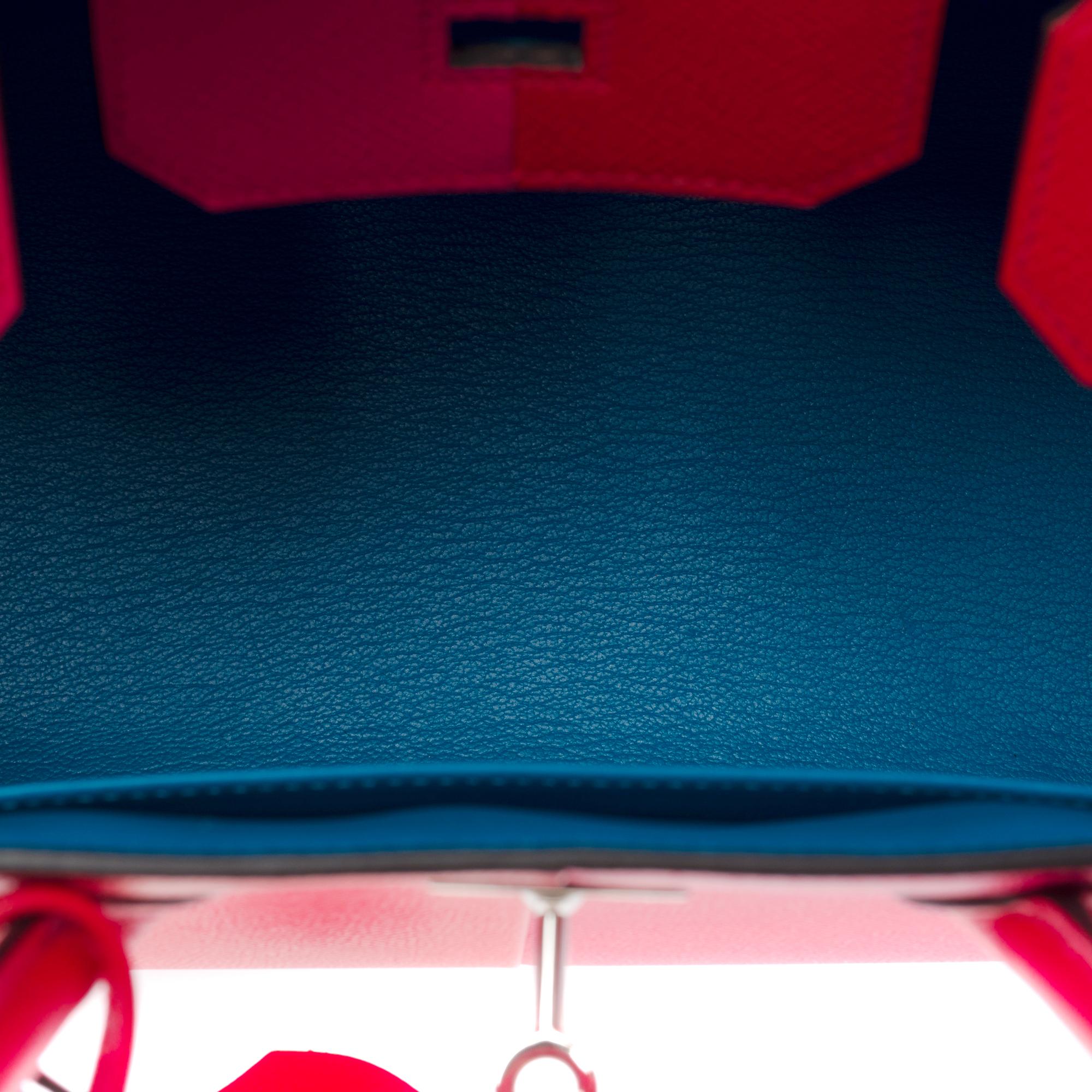 New Hermès Kazak  Birkin 30 handbag in Red/Pink Epsom leather, SHW For Sale 5