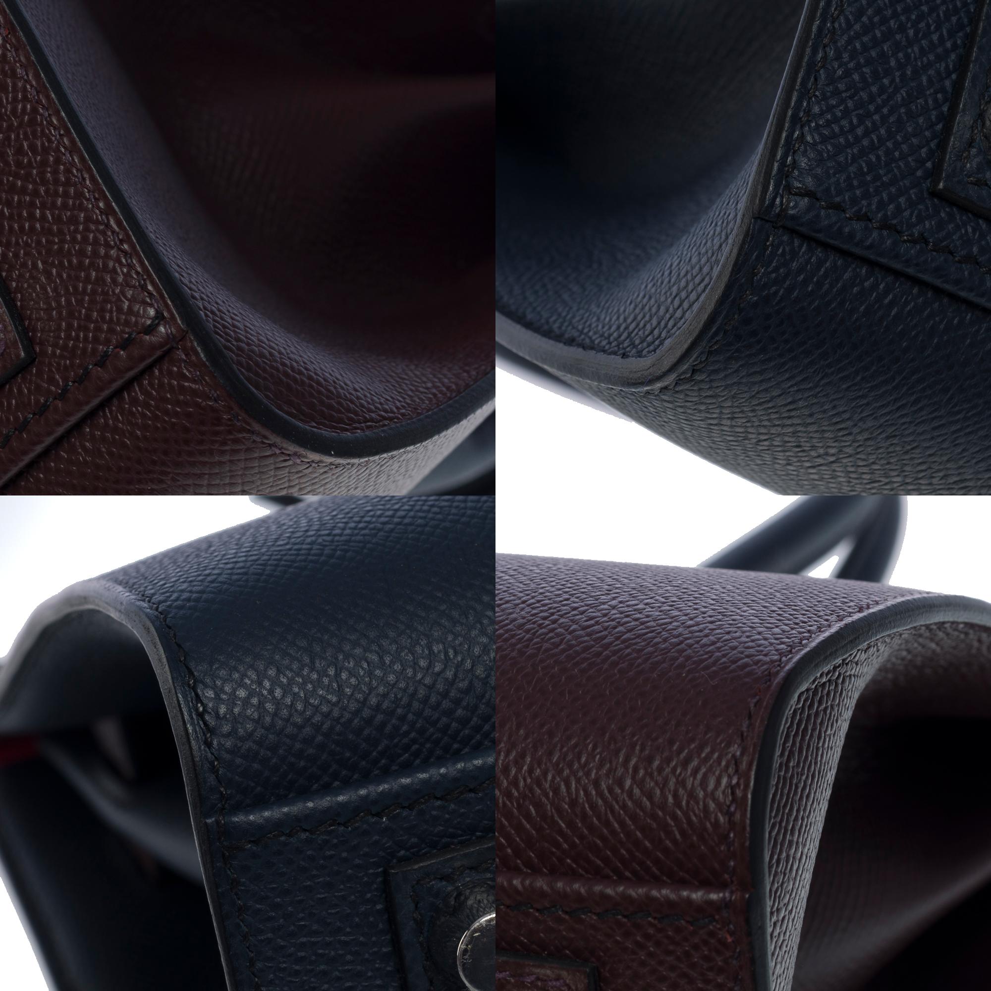 New Hermès Kazak limited edition Birkin 30 handbag in Blue/Red Epsom leather For Sale 7