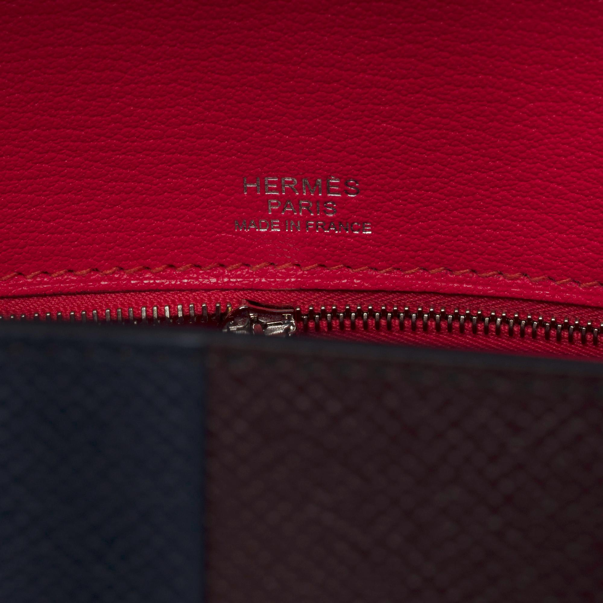 New Hermès Kazak limited edition Birkin 30 handbag in Blue/Red Epsom leather For Sale 1