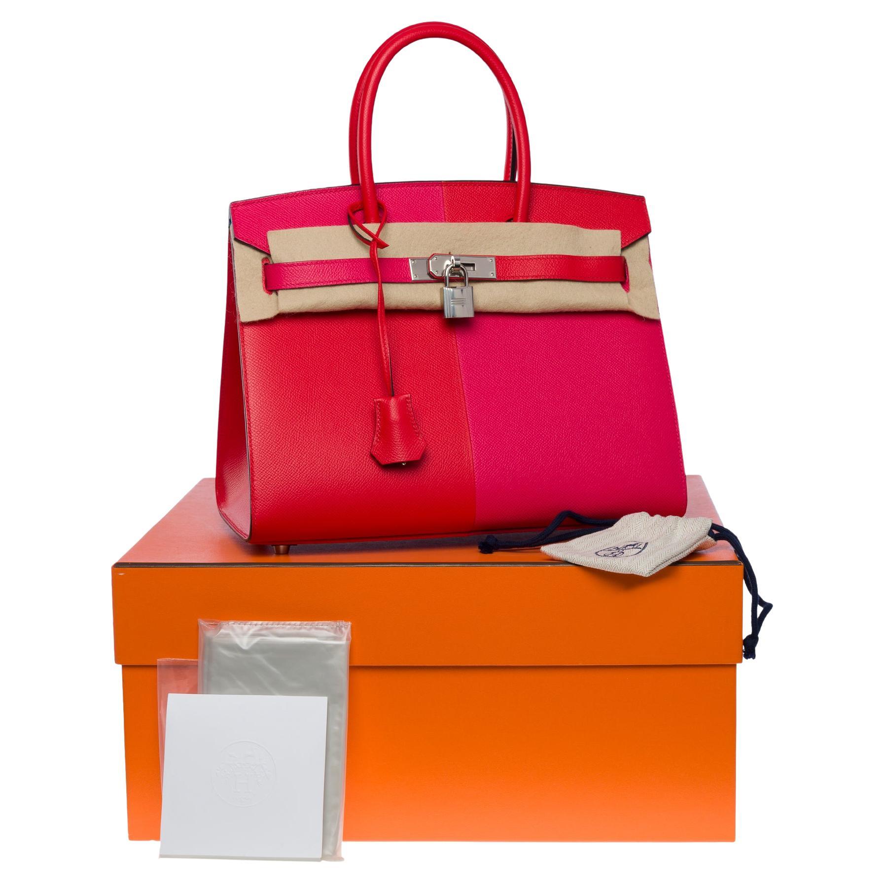New Hermès Kazak Limited Edition Birkin 30 Handbag in Red/Pink Epsom Leather, SHW