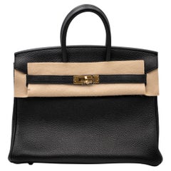 New Hermes Kelly 25 Epsom Black Gold Hardware
