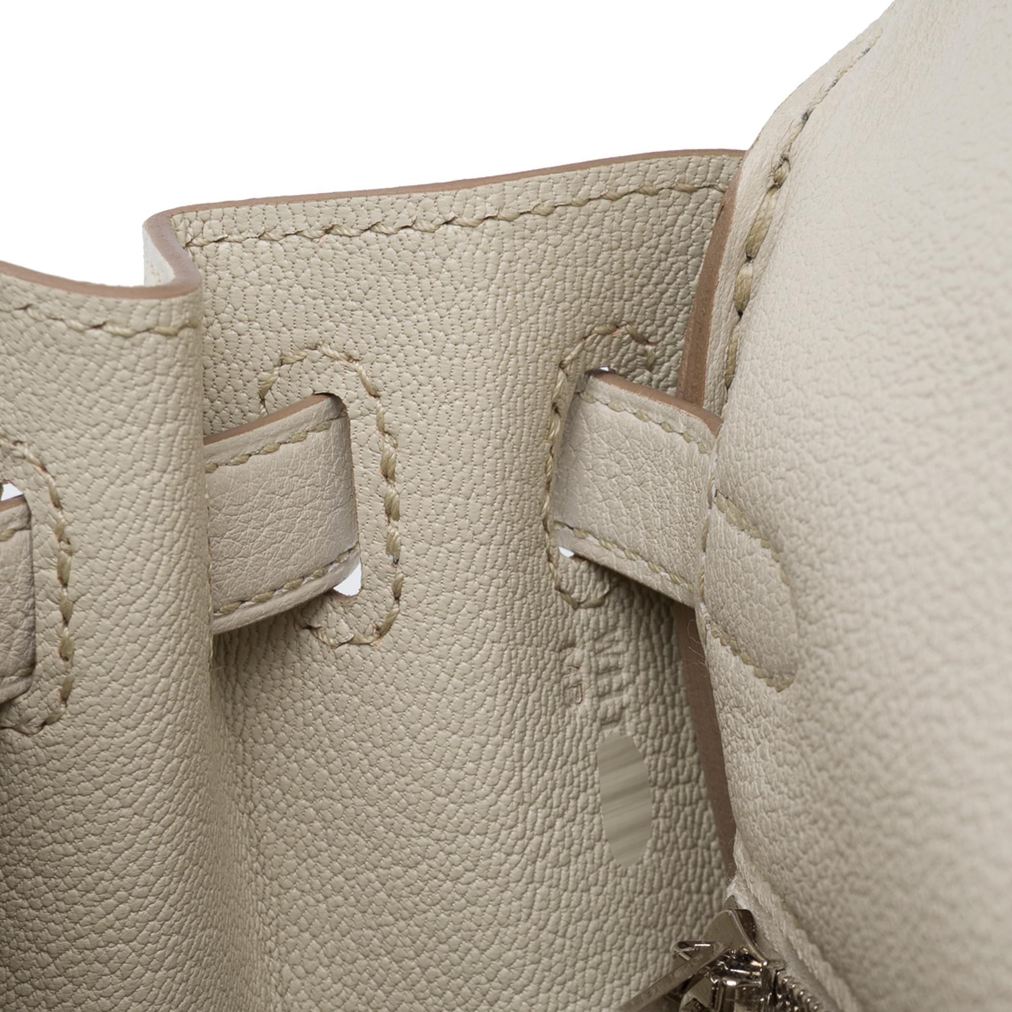 New Hermès Kelly 25 retourne handbag double straps in Beton Togo leather, PHW 2