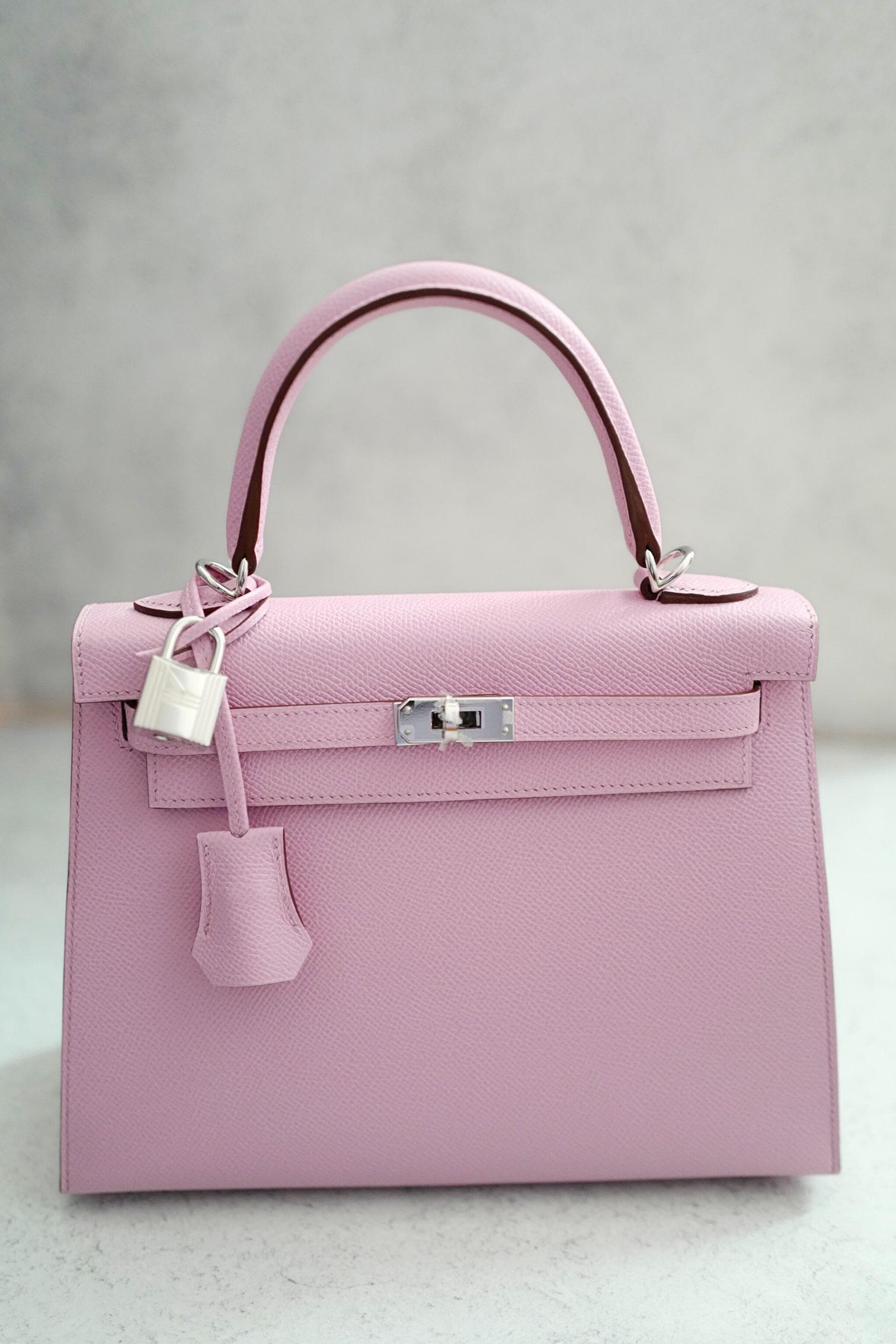 NEW Hermès Kelly 25 Sellier Mauve Sylvestre Epsom Leather PHW Stamp U 2023 in vendita 12