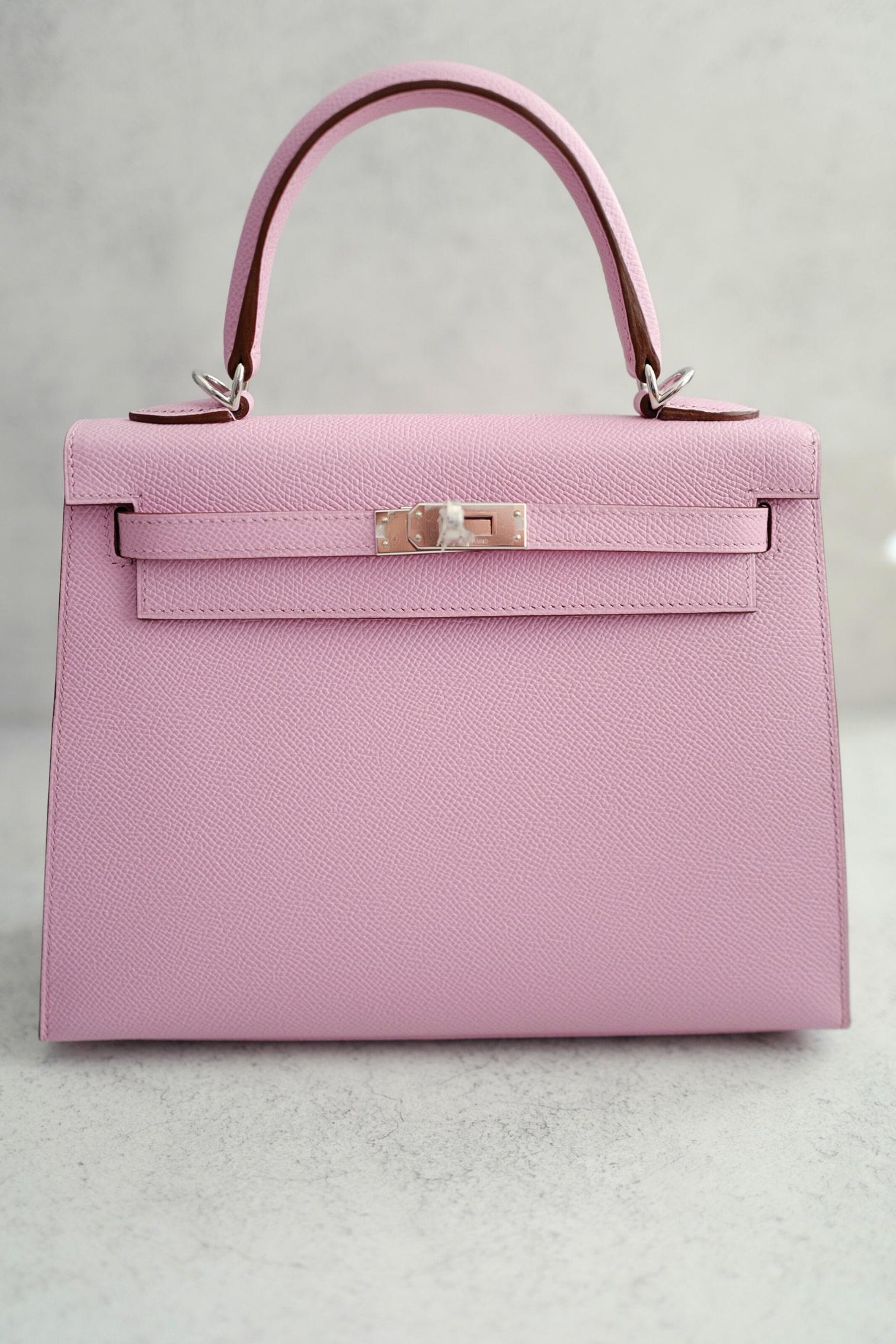NEW Hermès Kelly 25 Sellier Mauve Sylvestre Epsom Leather PHW Stamp U 2023 in vendita 16