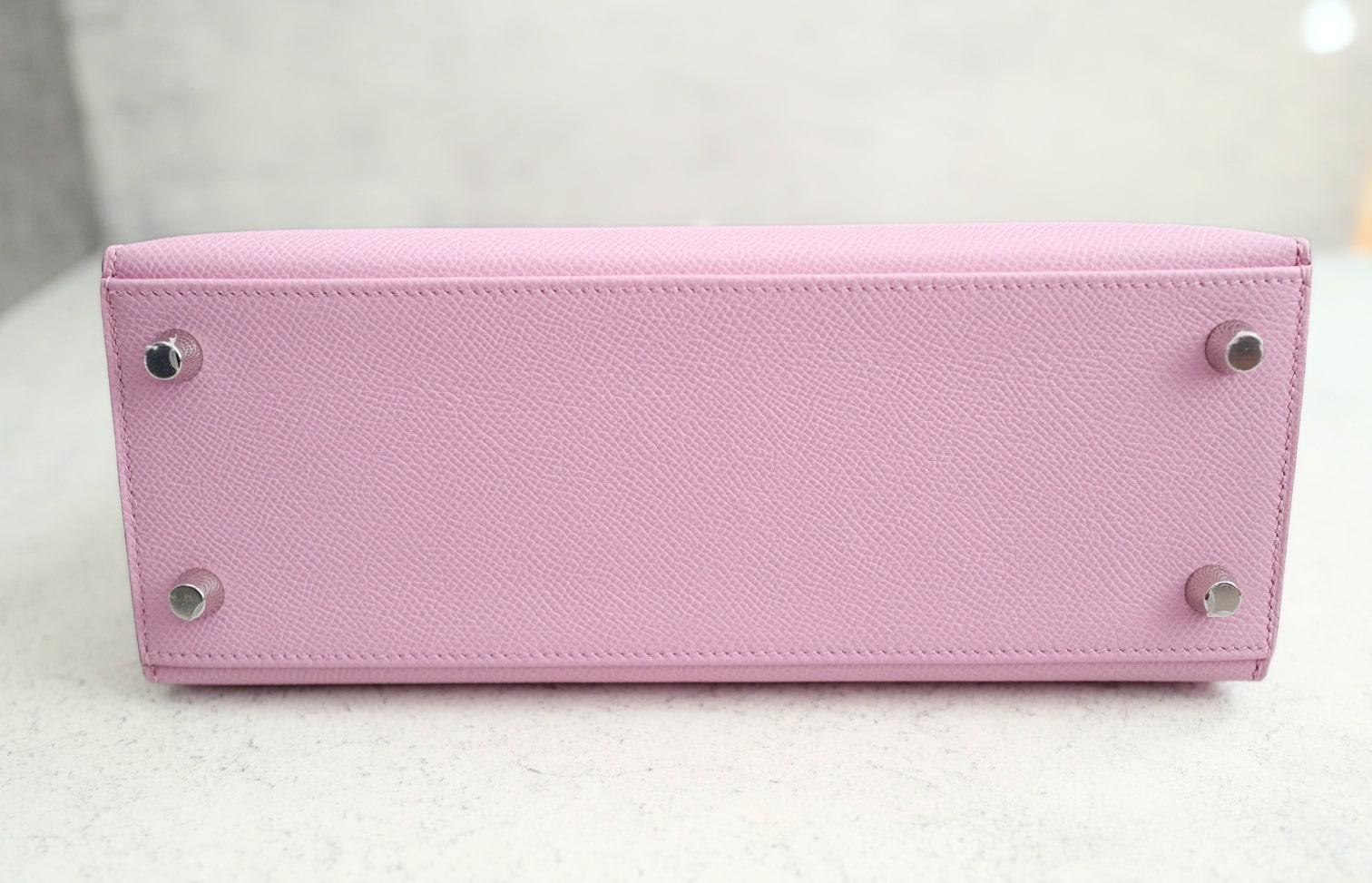 NEW Hermès Kelly 25 Sellier Mauve Sylvestre Epsom Leather PHW Stamp U 2023 in vendita 4