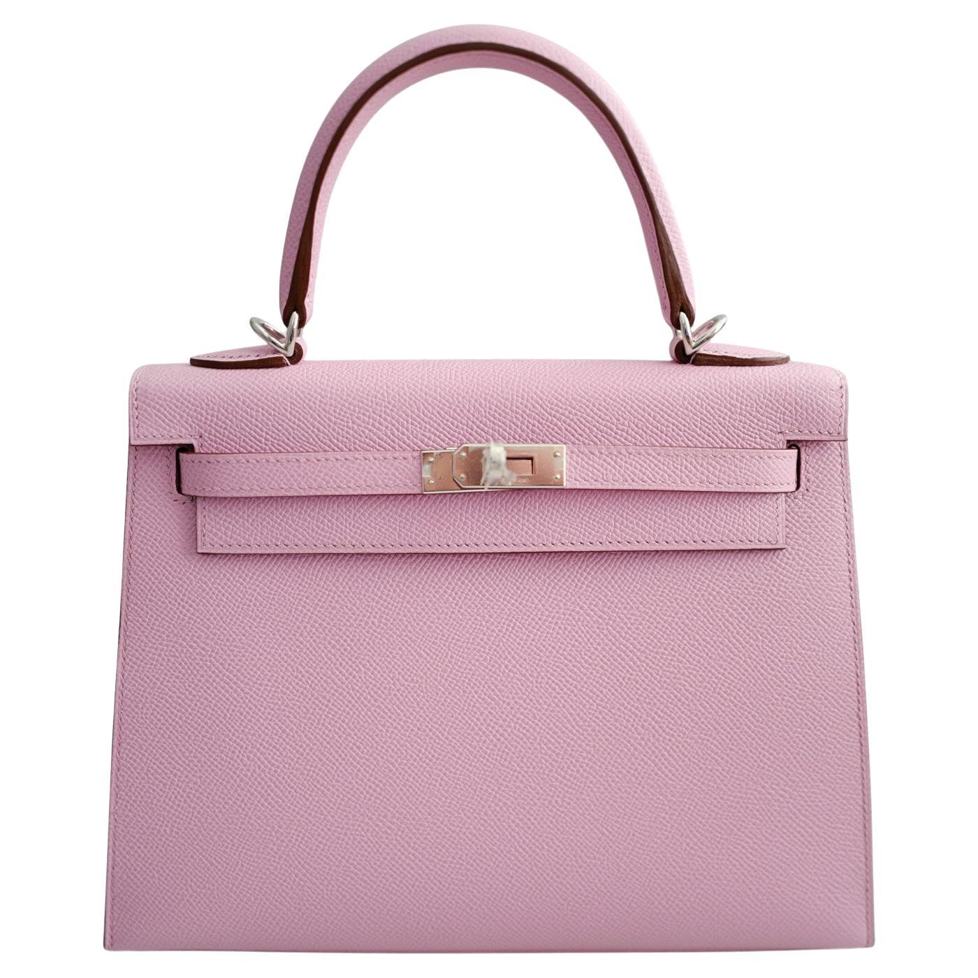 NEW Hermès Kelly 25 Sellier Mauve Sylvestre Epsom Leather PHW Stamp U 2023 in vendita