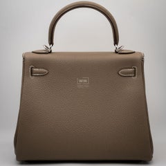 New Hermes Kelly 25 Togo Etoupe Palaldium Hardware