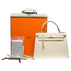 New Hermès Kelly 28 handbag strap in Nata Epsom Calf leather, GHW