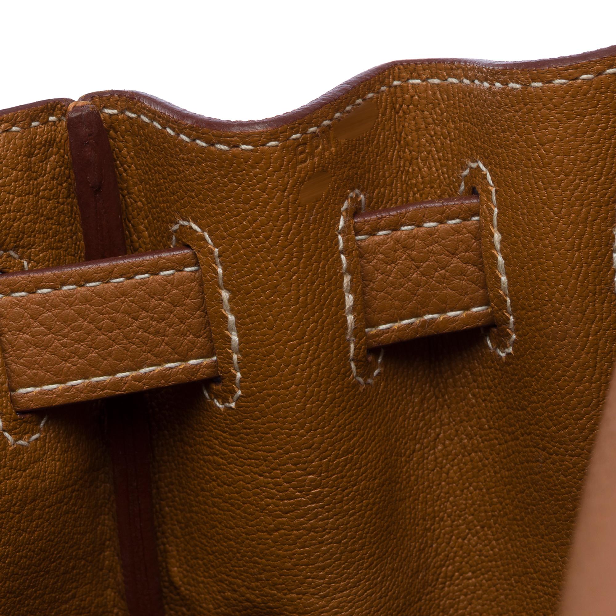 New Hermès Kelly 28 retourne handbag strap in Gold Togo Calf leather, GHW 3