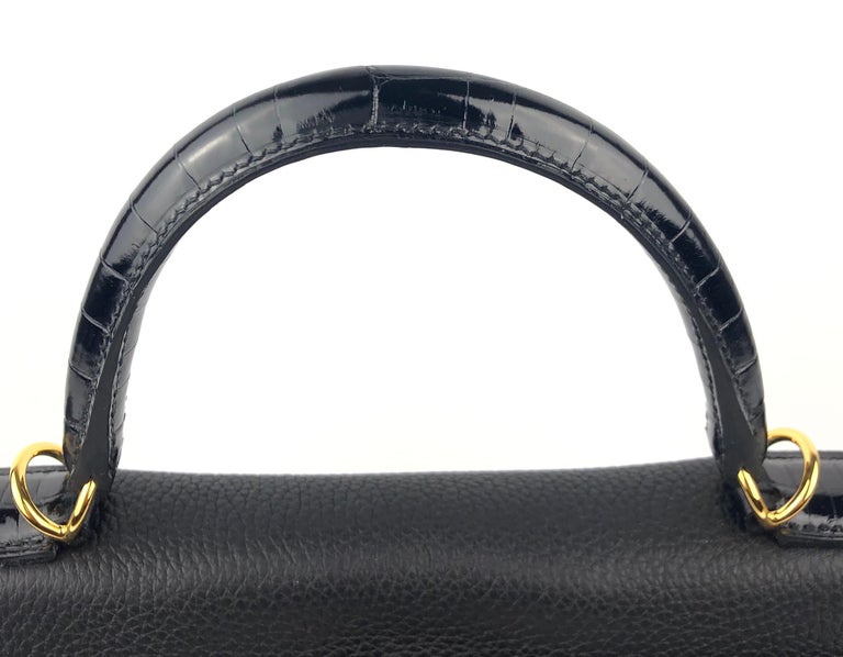 Hermès Mini Kelly Touch Alligator Epsom Black Gold Hardware