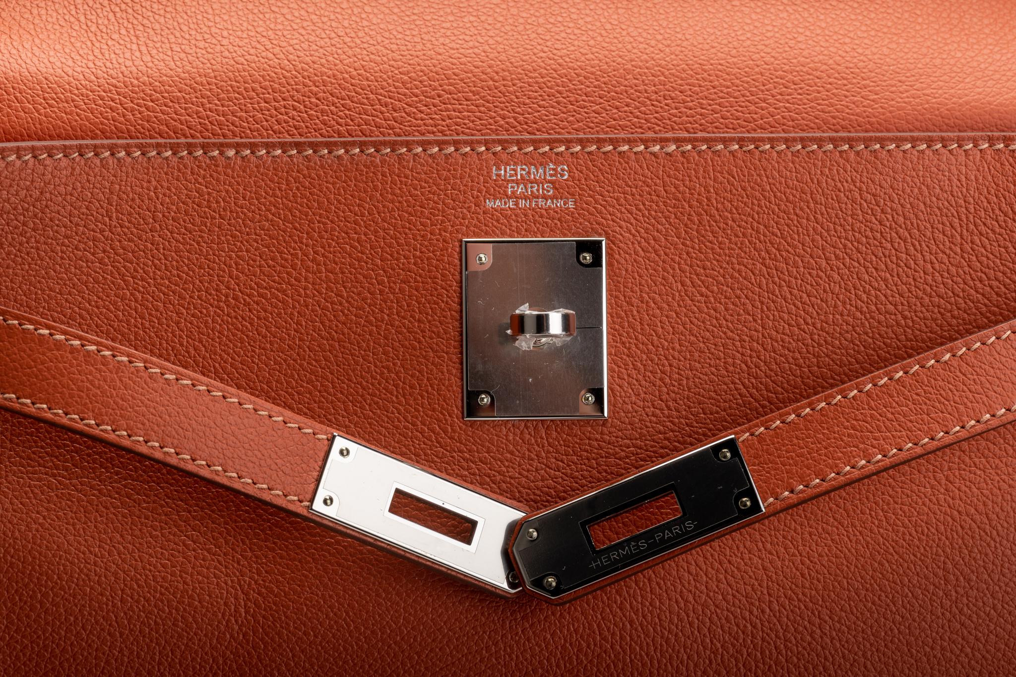 Nuevo Bolso Hermes Kelly 32 Brique Candy Pivoine en Caja 13