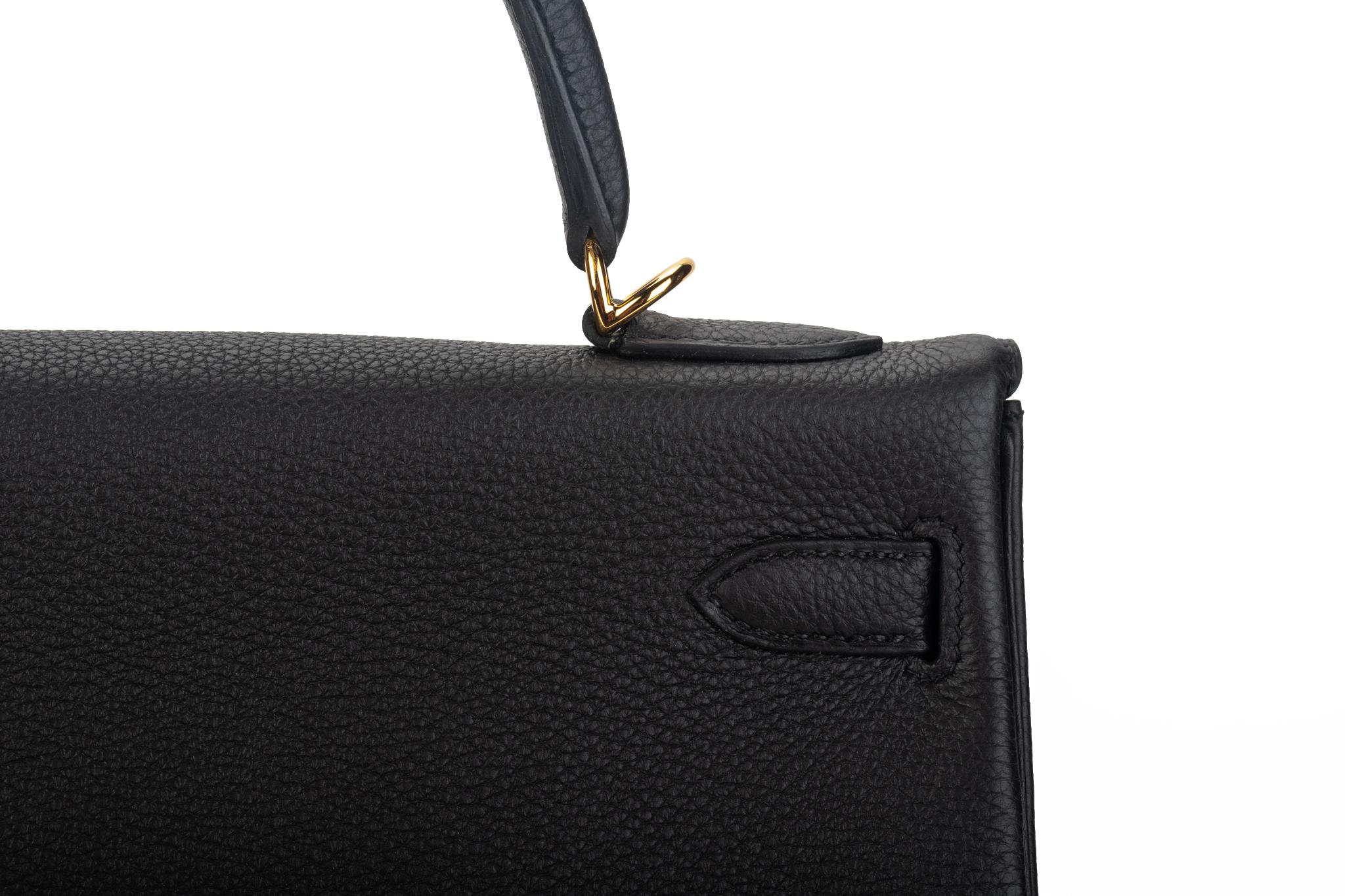 New Hermes Kelly 32 Retourne Black Togo 5