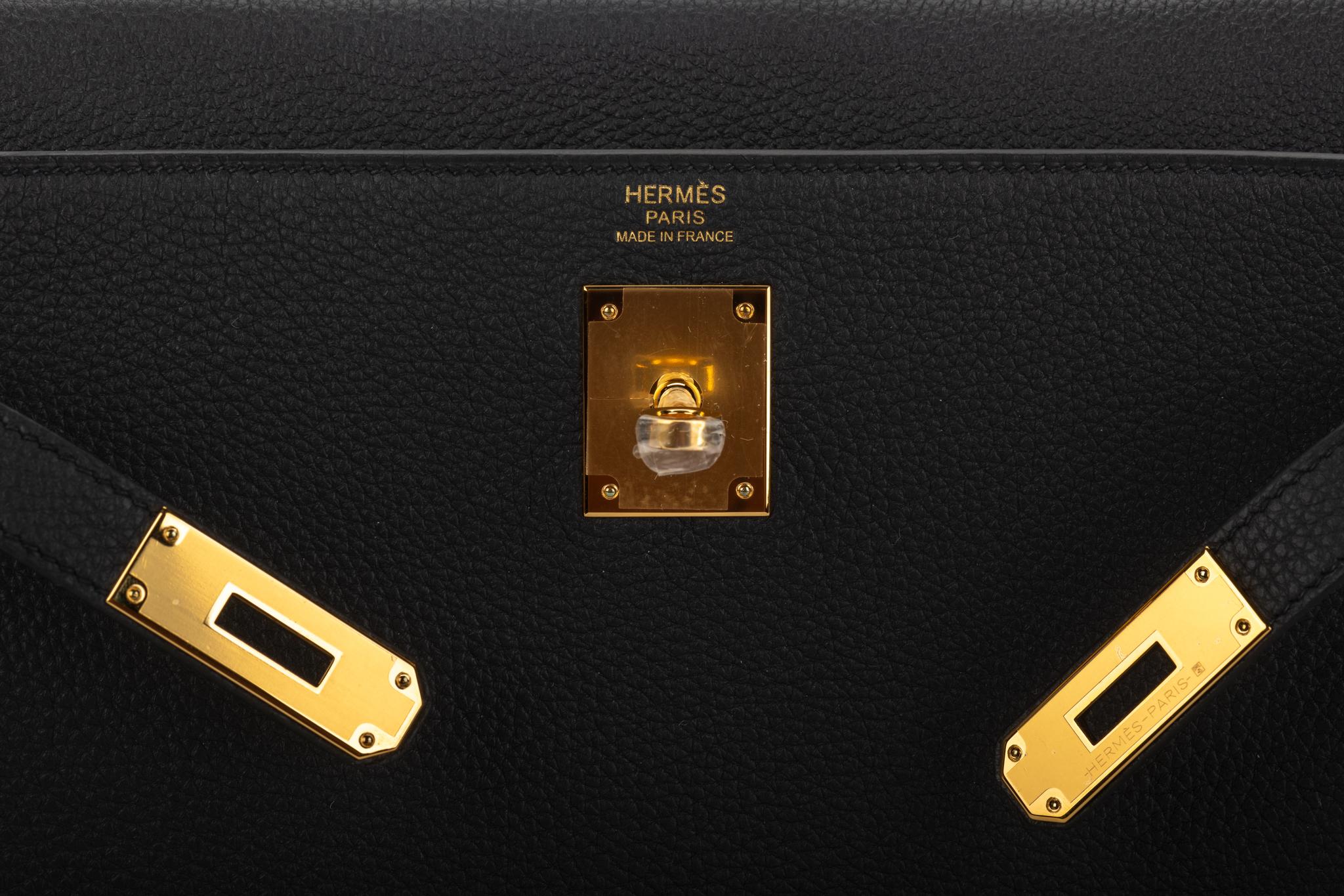 New Hermes Kelly 32 Retourne Black Togo 6