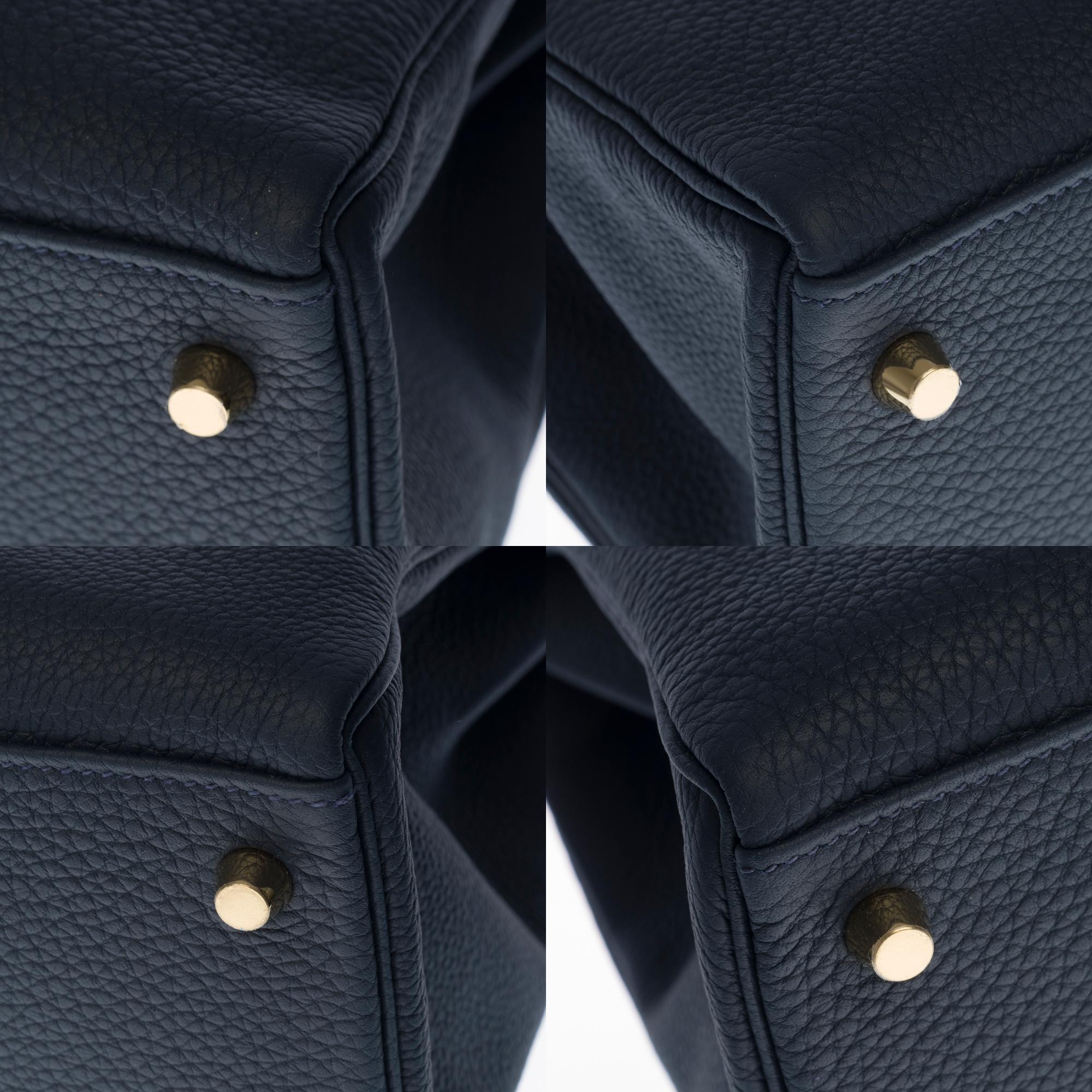 NEW- Hermès Kelly 32cm handbag with strap in bleu nuit togo leather, GHW 6