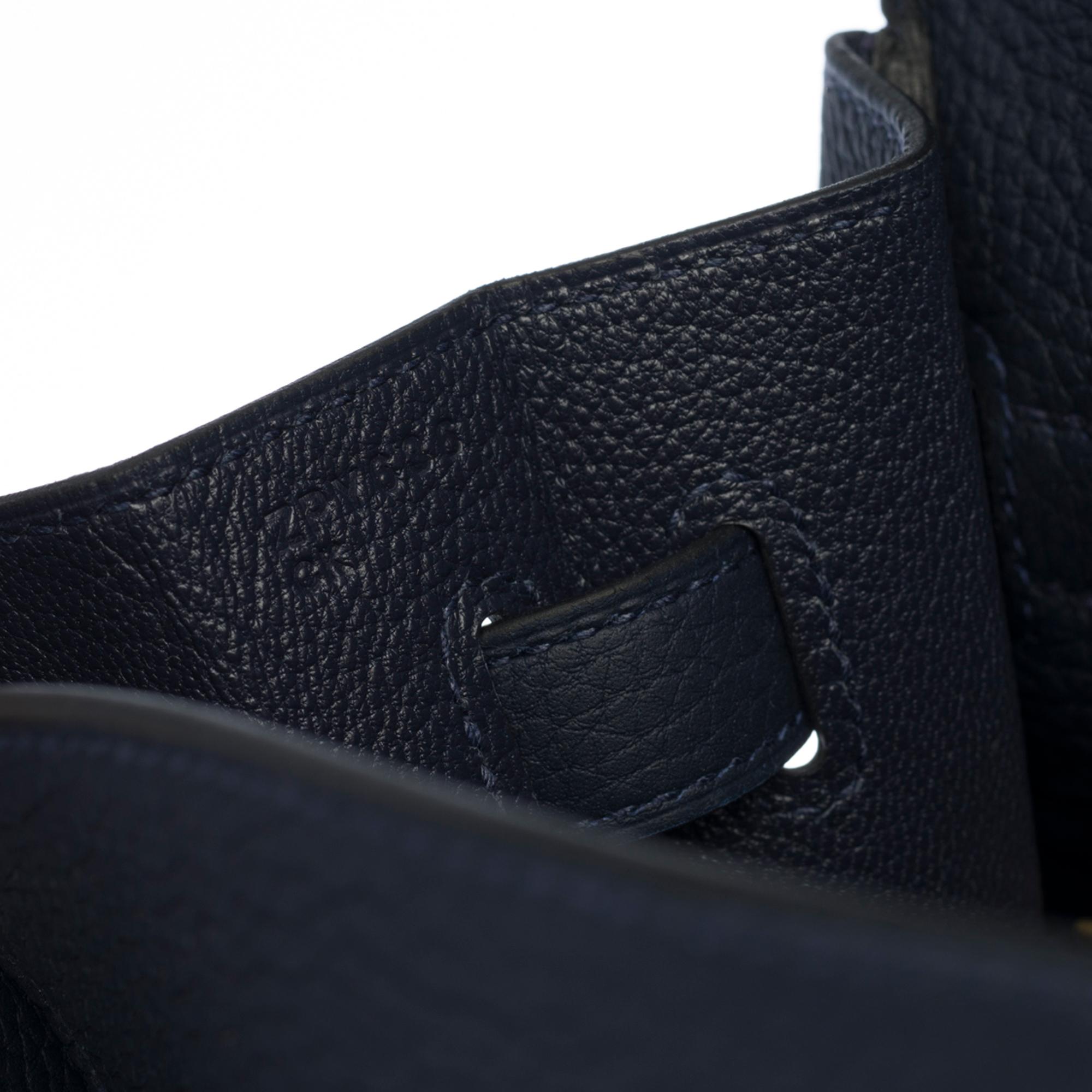 NEW- Hermès Kelly 32cm handbag with strap in bleu nuit togo leather, GHW 2