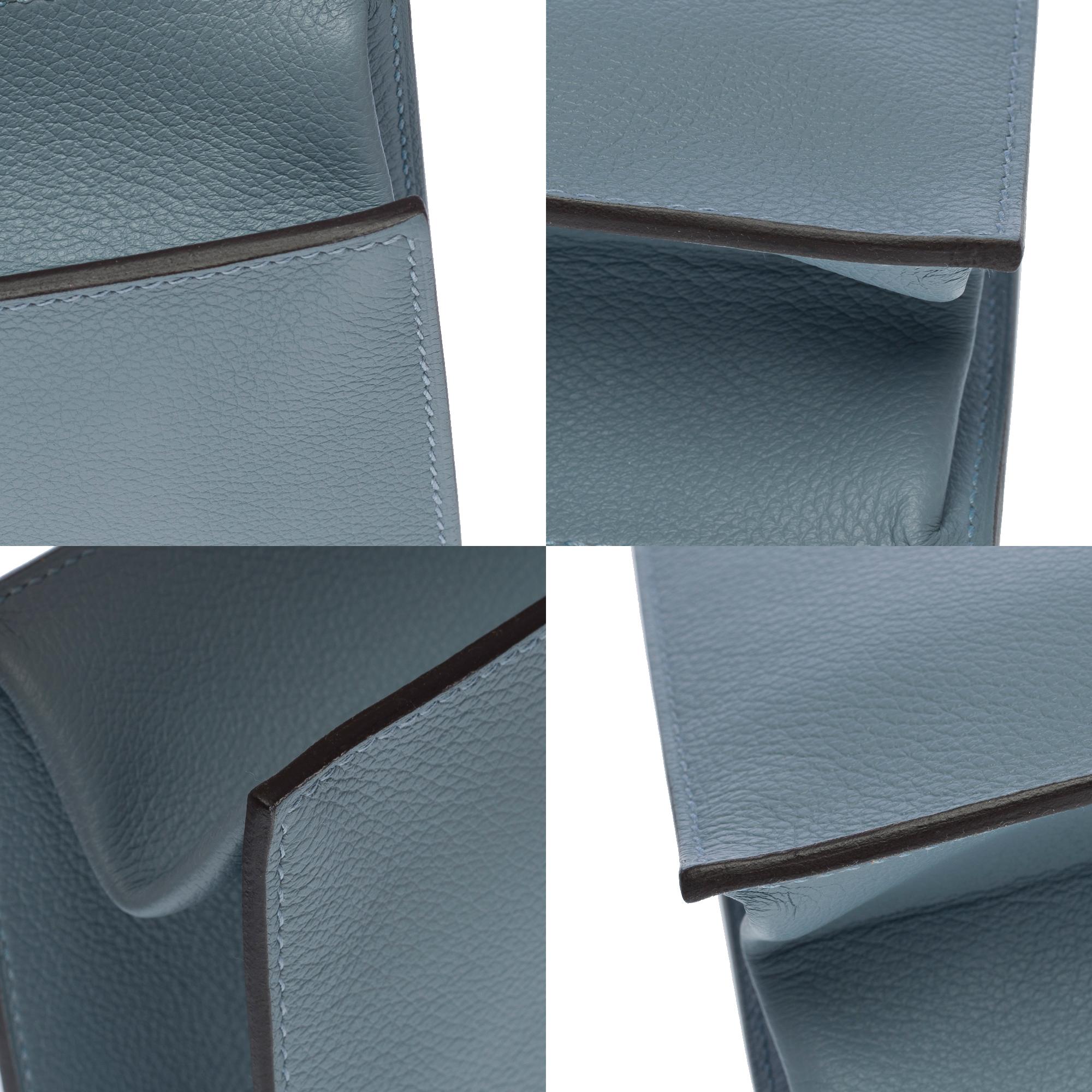 New Hermes Kelly Danse Belt-Pouch in Blue lin Evercolor leather, GHW 7