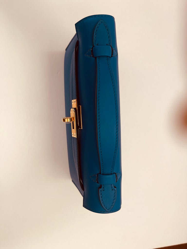 Hermès Kelly Pochette Bleu du Nord Swift Gold Hardware GHW — The French  Hunter