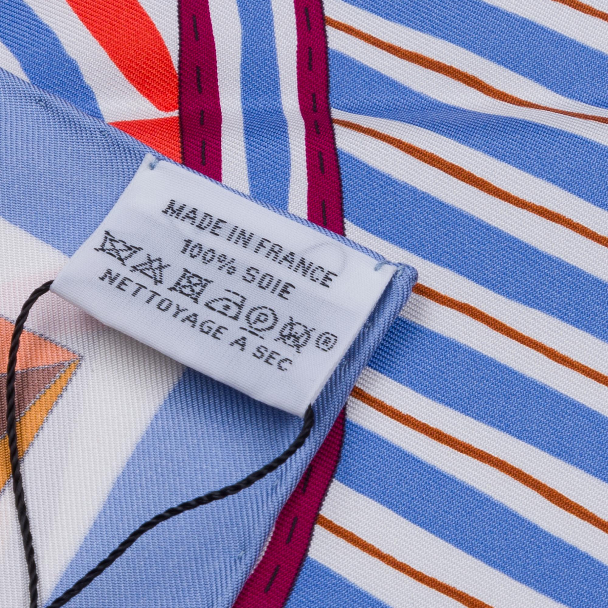 New Hermès “La Selle Imaginaire” 90 scarf in orange silk 1