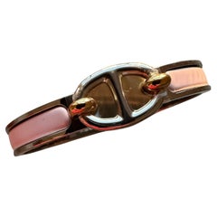 New Hermes Mini Clic H ROSE CANDEUR Chaine d’Ancre bracelet PM