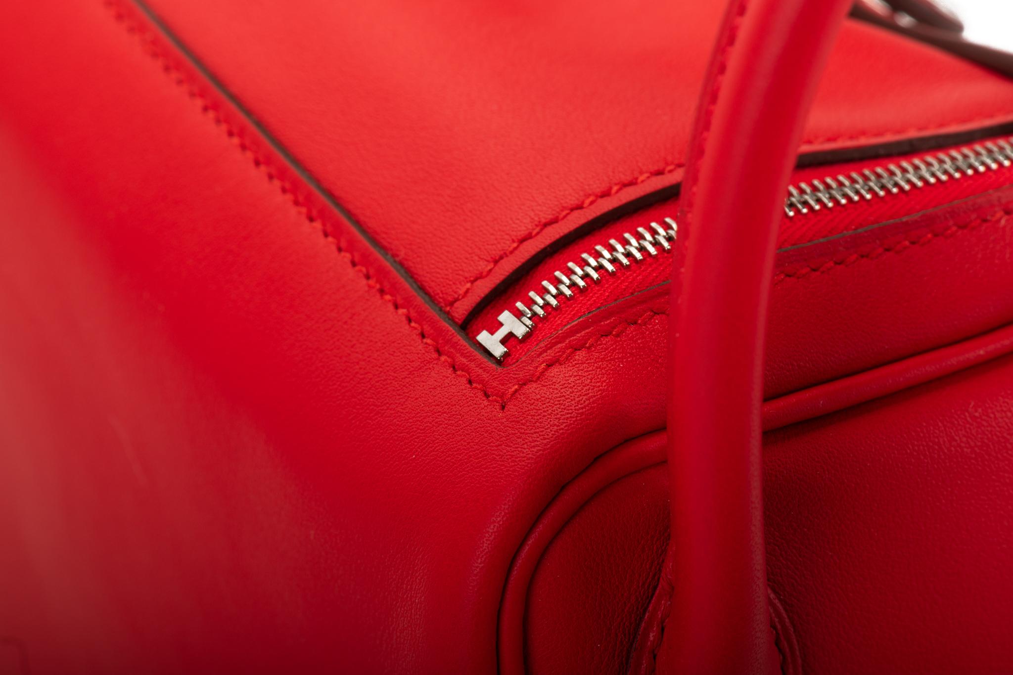 Hermès - Mini sac Swift Lindy Rouge De Coeur, neuf en vente 5