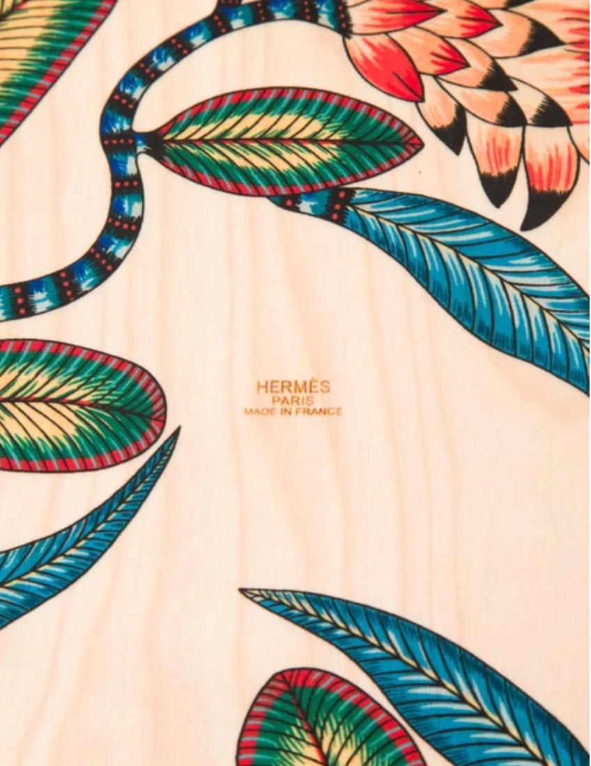 Nouveau ! Hermes Multicolore Jaune Multi Wood Savana Animal Leopard Skateboard in Box Unisexe en vente