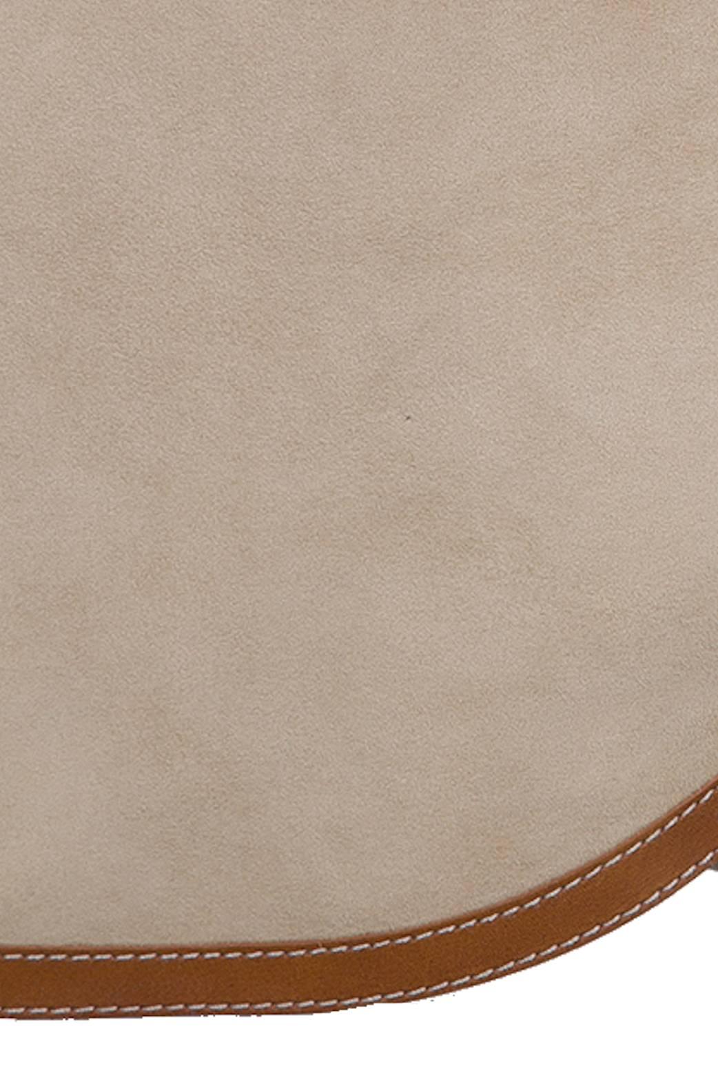 Beige NEW Hermès Paris Taupe Suede Leather Shift Dress 36
