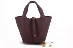 New Hermes Picotin 18 Bordeaux Gold Bag with Box