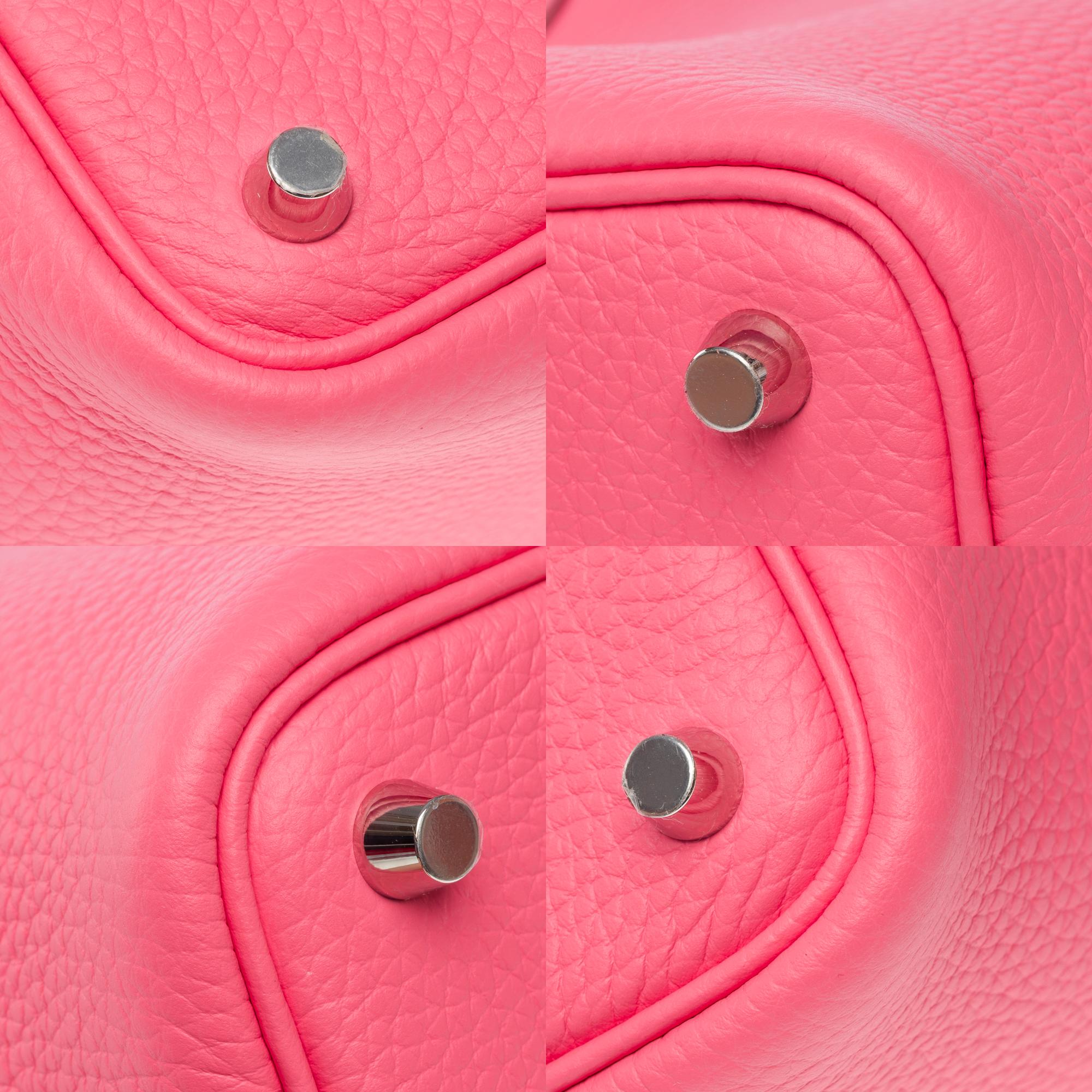 New Hermes Picotin Lock 18 handbag in Rose Azalée Clemence leather , PHW 8
