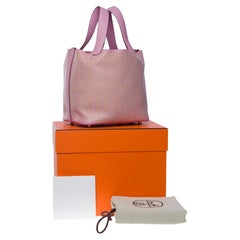 New Hermès Picotin 18 Lucky Daisy limited edition in Mauve Sylvestre Swift, SHW