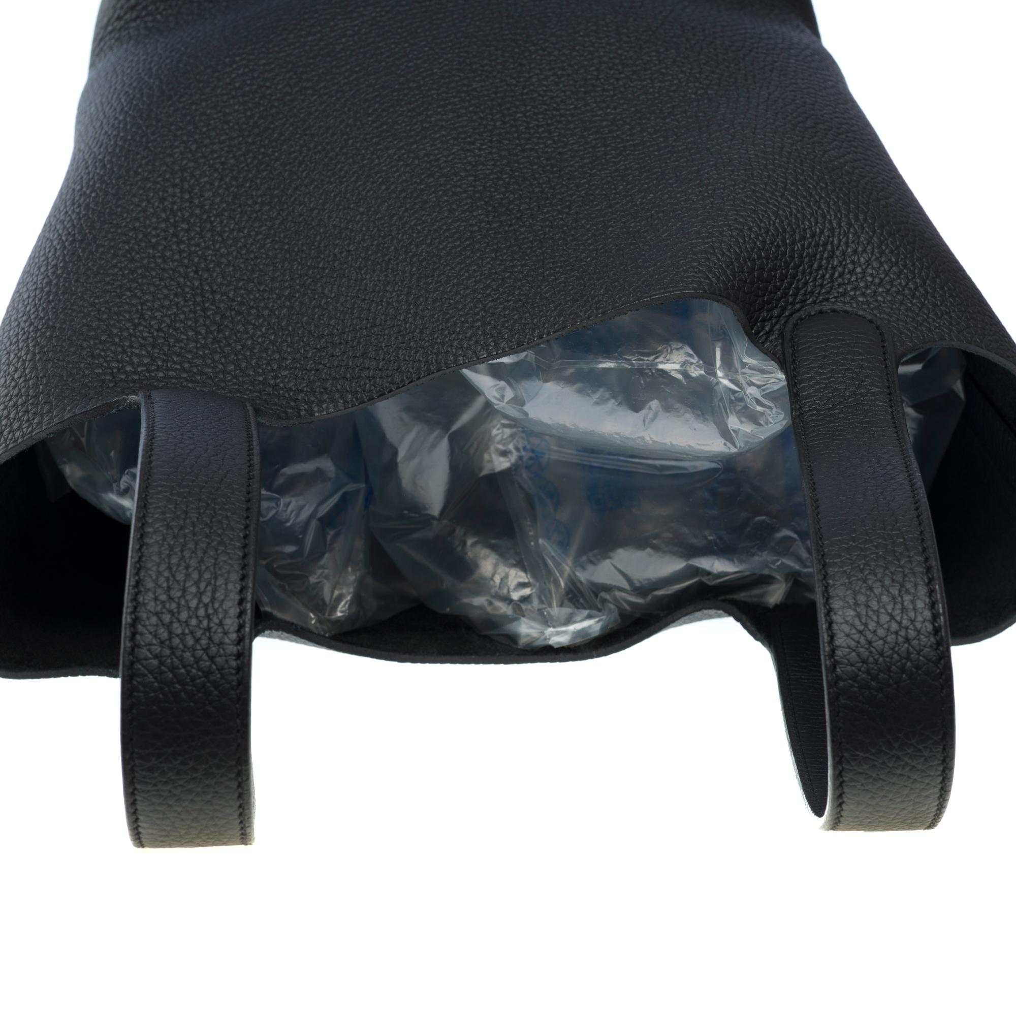 New Hermès Picotin 22 in Black Taurillon Clemence leather , PHW 6