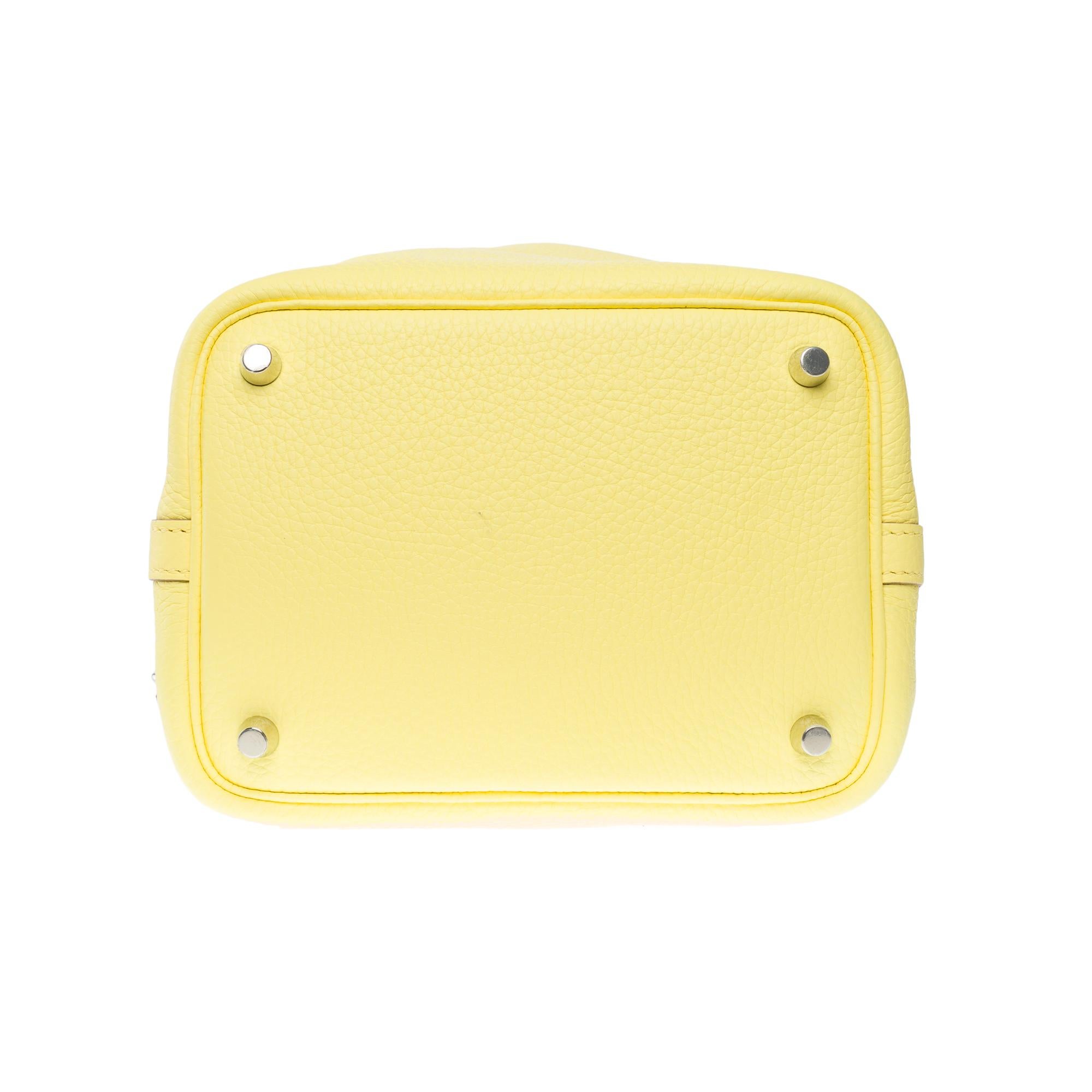 New Hermès Picotin Lock 18 Eclat in Limoncello Taurillon Clemence leather , SHW For Sale 7